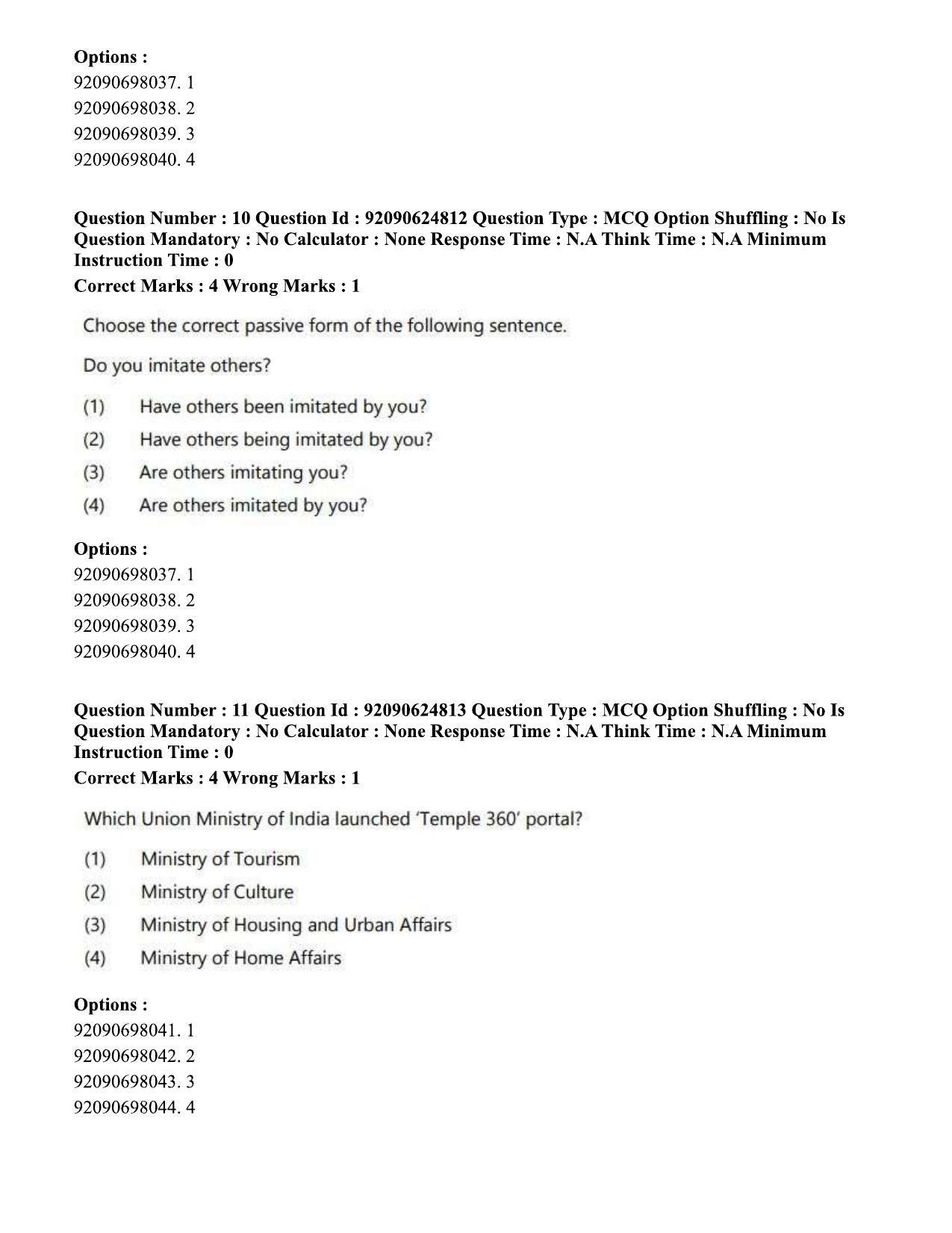 CUET PG 2023: HUQP01 – Ancient Indian History, Culture & Arch (Eng) - Shift 3 (24-06-2023) Question Paper  - Page 11