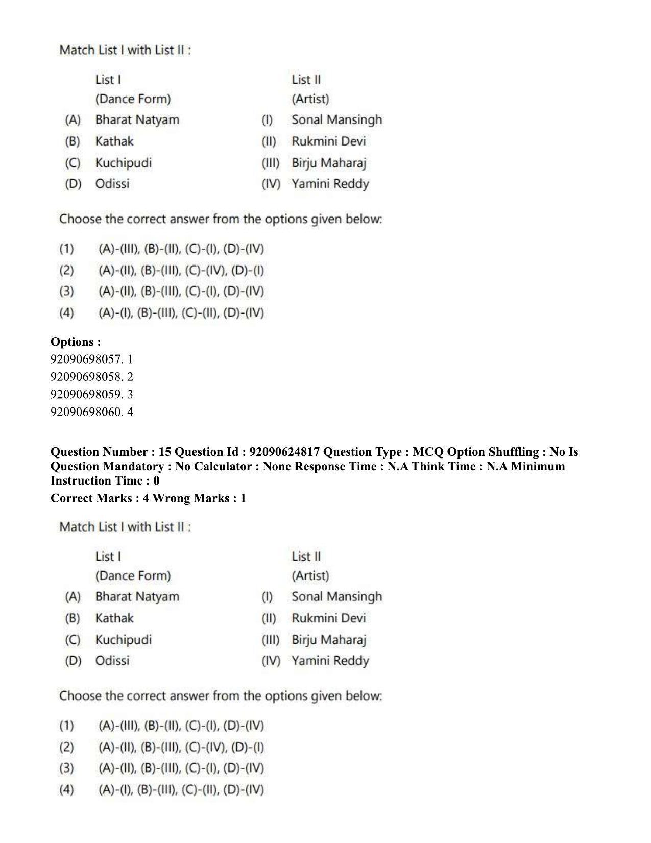 CUET PG 2023: HUQP01 – Ancient Indian History, Culture & Arch (Eng) - Shift 3 (24-06-2023) Question Paper  - Page 15