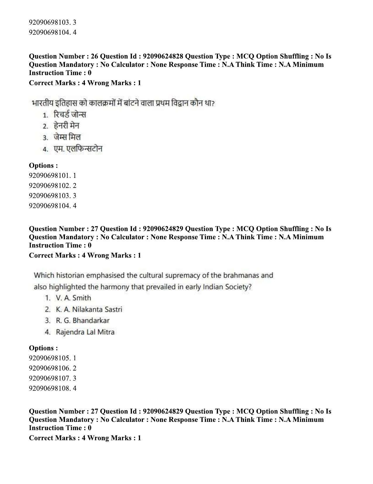 CUET PG 2023: HUQP01 – Ancient Indian History, Culture & Arch (Eng) - Shift 3 (24-06-2023) Question Paper  - Page 25