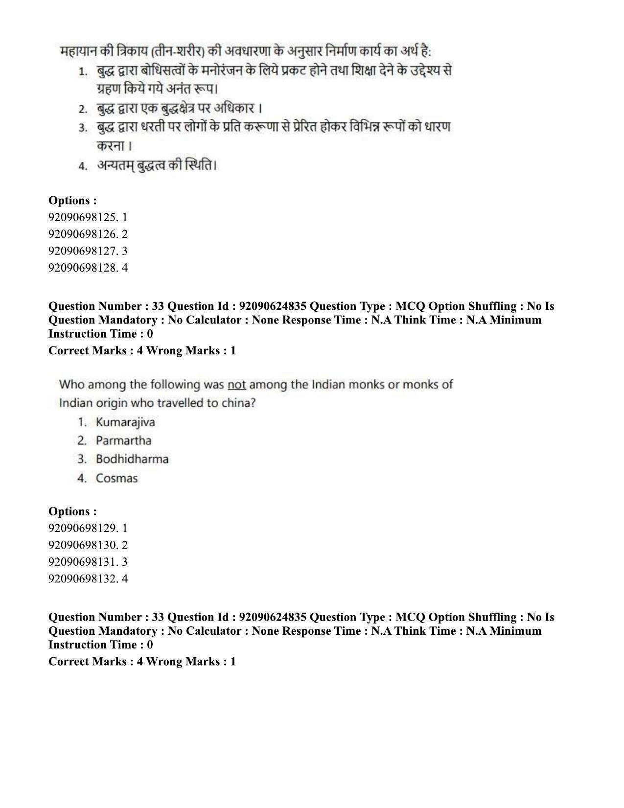 CUET PG 2023: HUQP01 – Ancient Indian History, Culture & Arch (Eng) - Shift 3 (24-06-2023) Question Paper  - Page 31