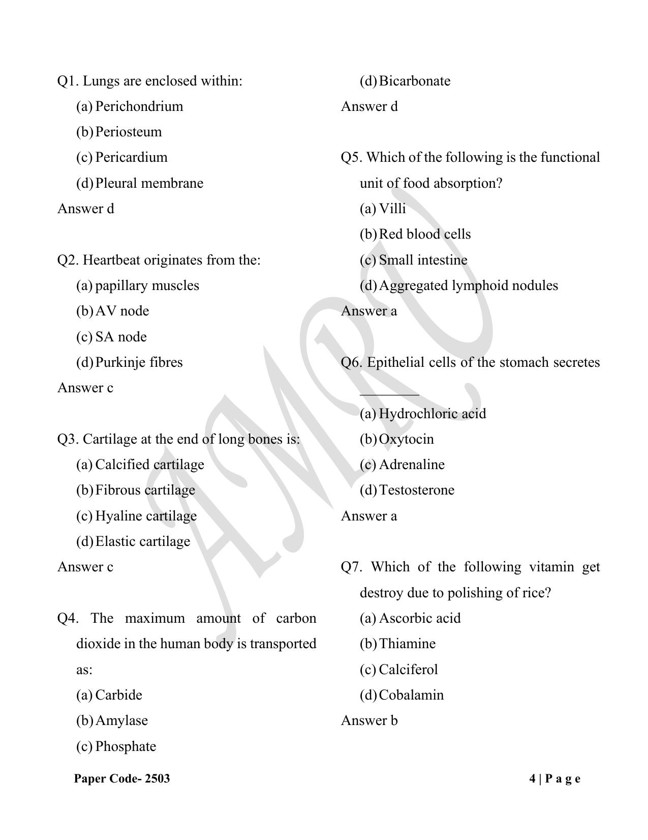 HP M.Sc. Nursing 2025 Question Paper Answer Key - Page 4