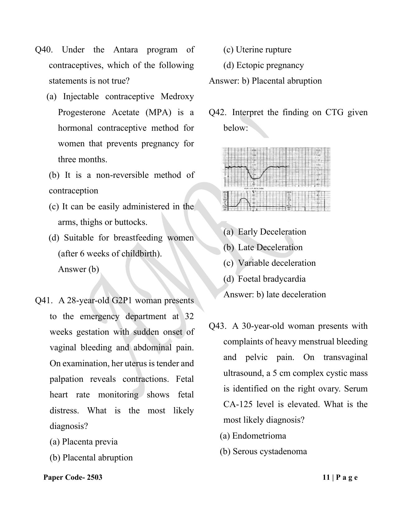 HP M.Sc. Nursing 2025 Question Paper Answer Key - Page 11