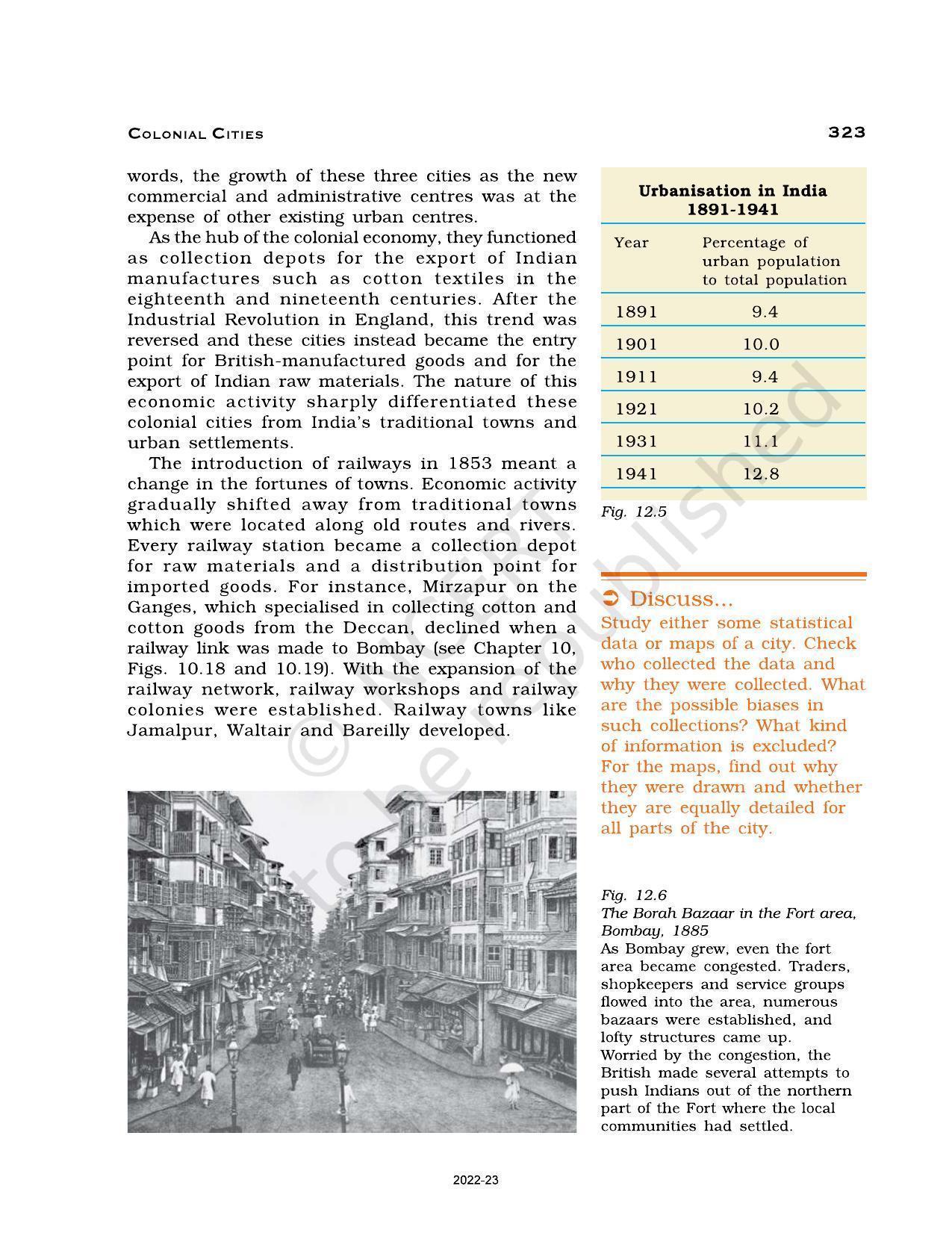 NCERT Book for Class 12 History (Part-III) Chapter 12 Colonial Cities - Page 8