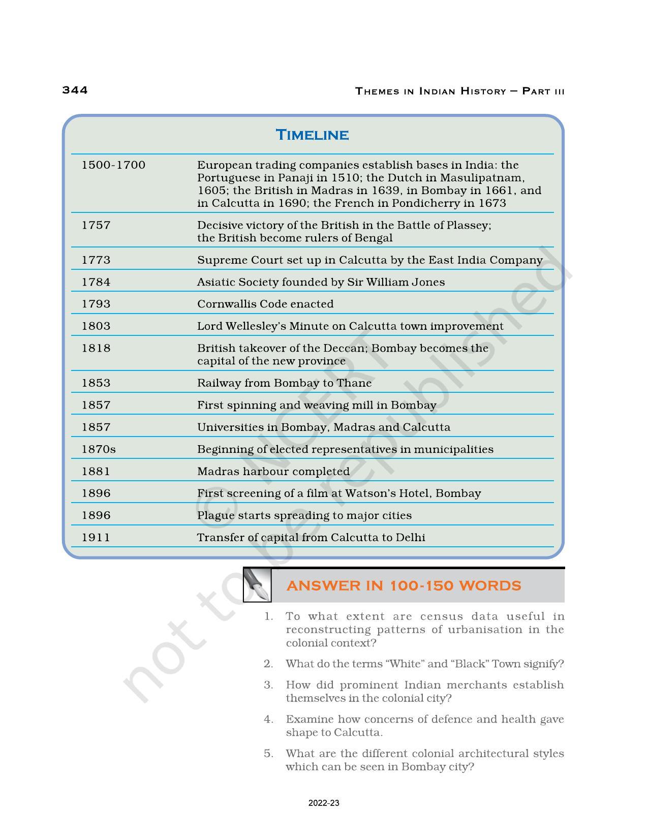 NCERT Book for Class 12 History (Part-III) Chapter 12 Colonial Cities - Page 29