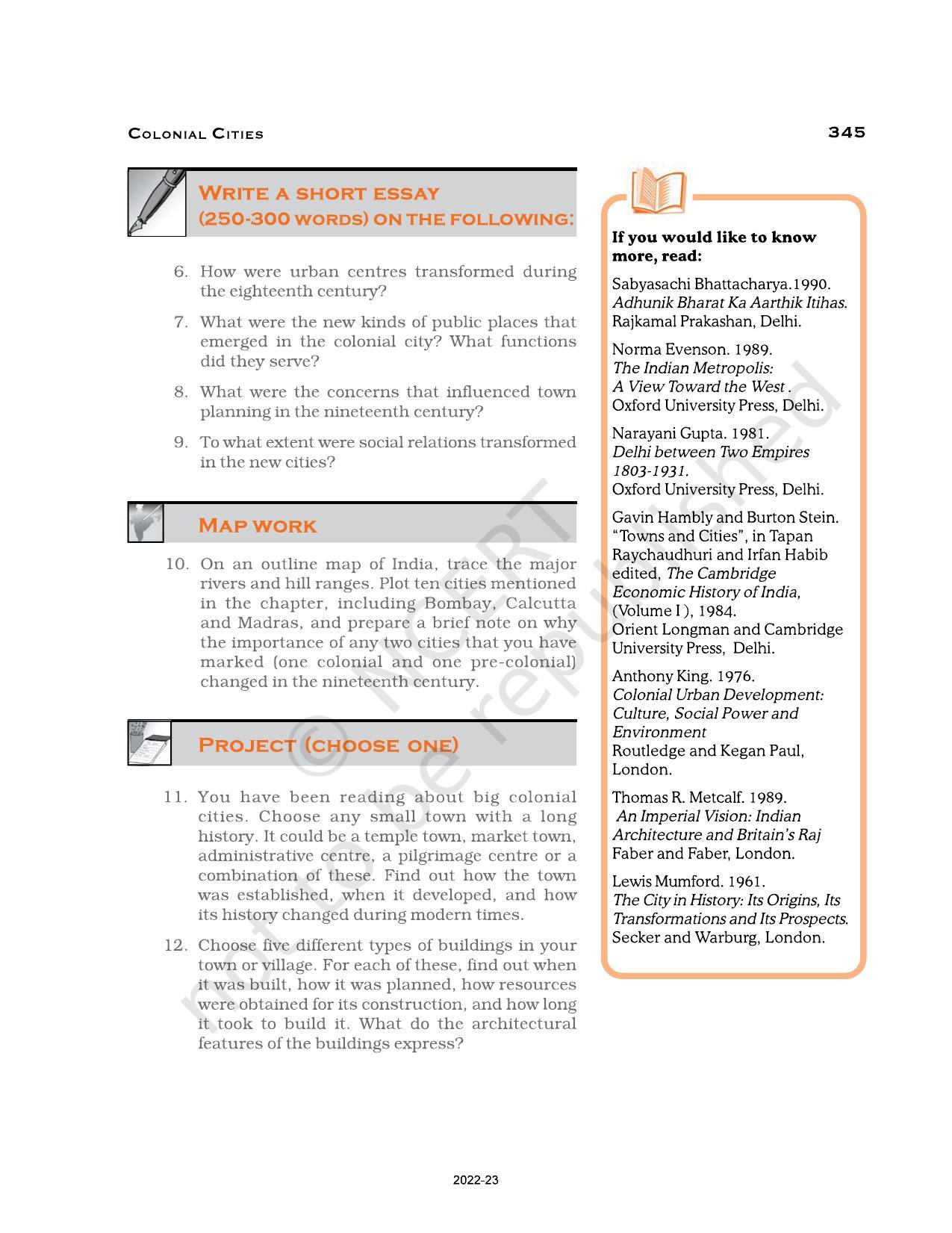 NCERT Book for Class 12 History (Part-III) Chapter 12 Colonial Cities - Page 30
