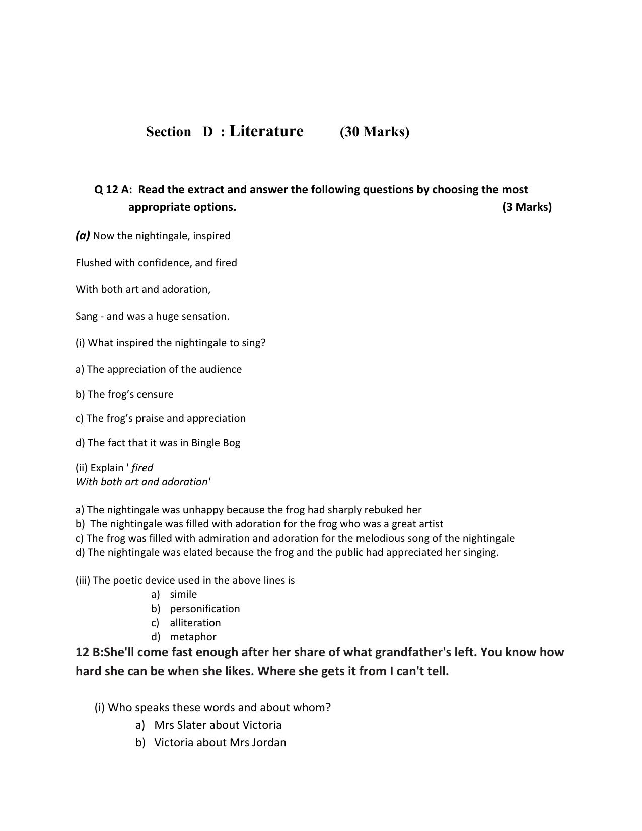 CBSE Worksheets for Class 10 English Assignment 5 - Page 9