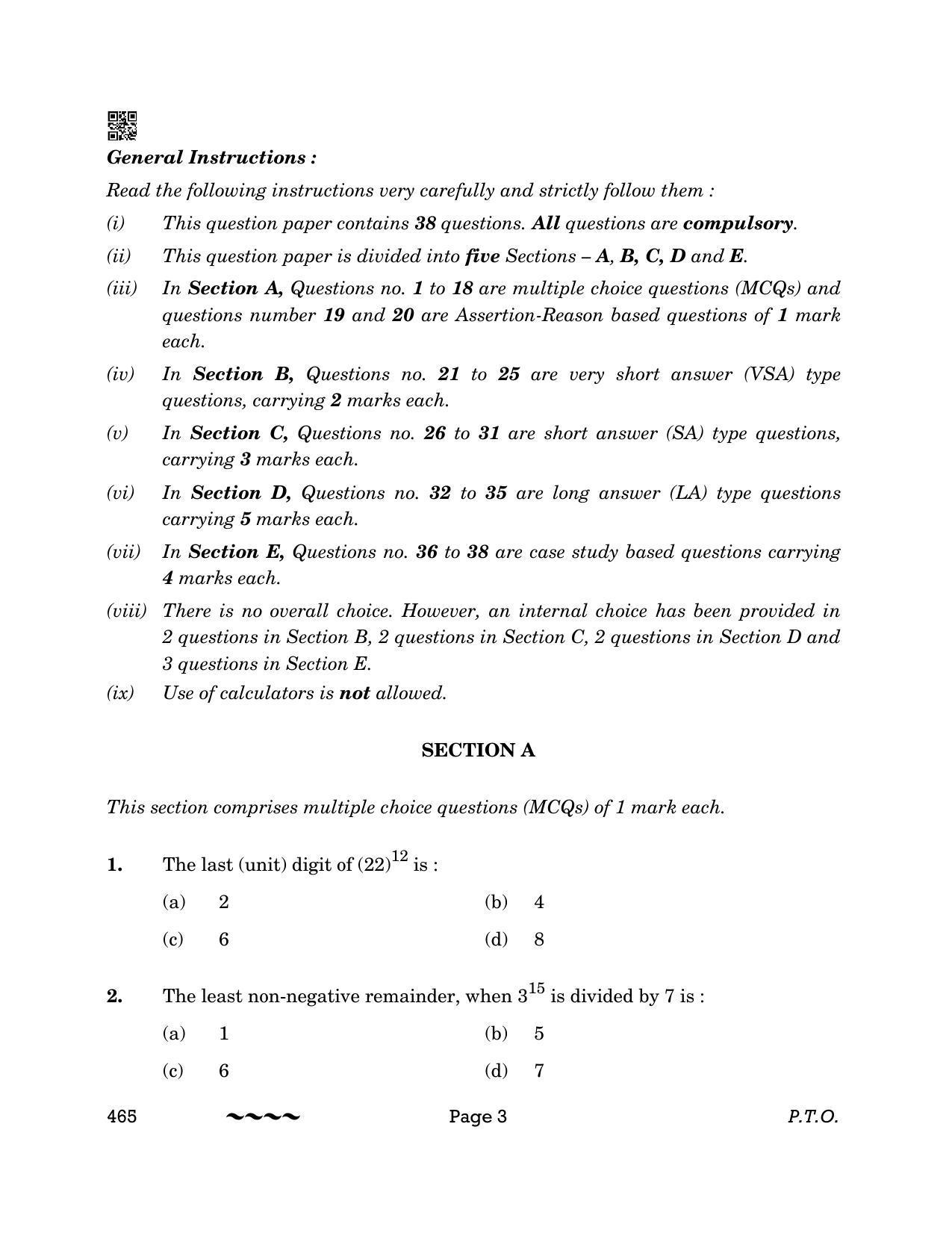 CBSE Class 12 465_Applied Mathematics 2023 Question Paper - Page 3