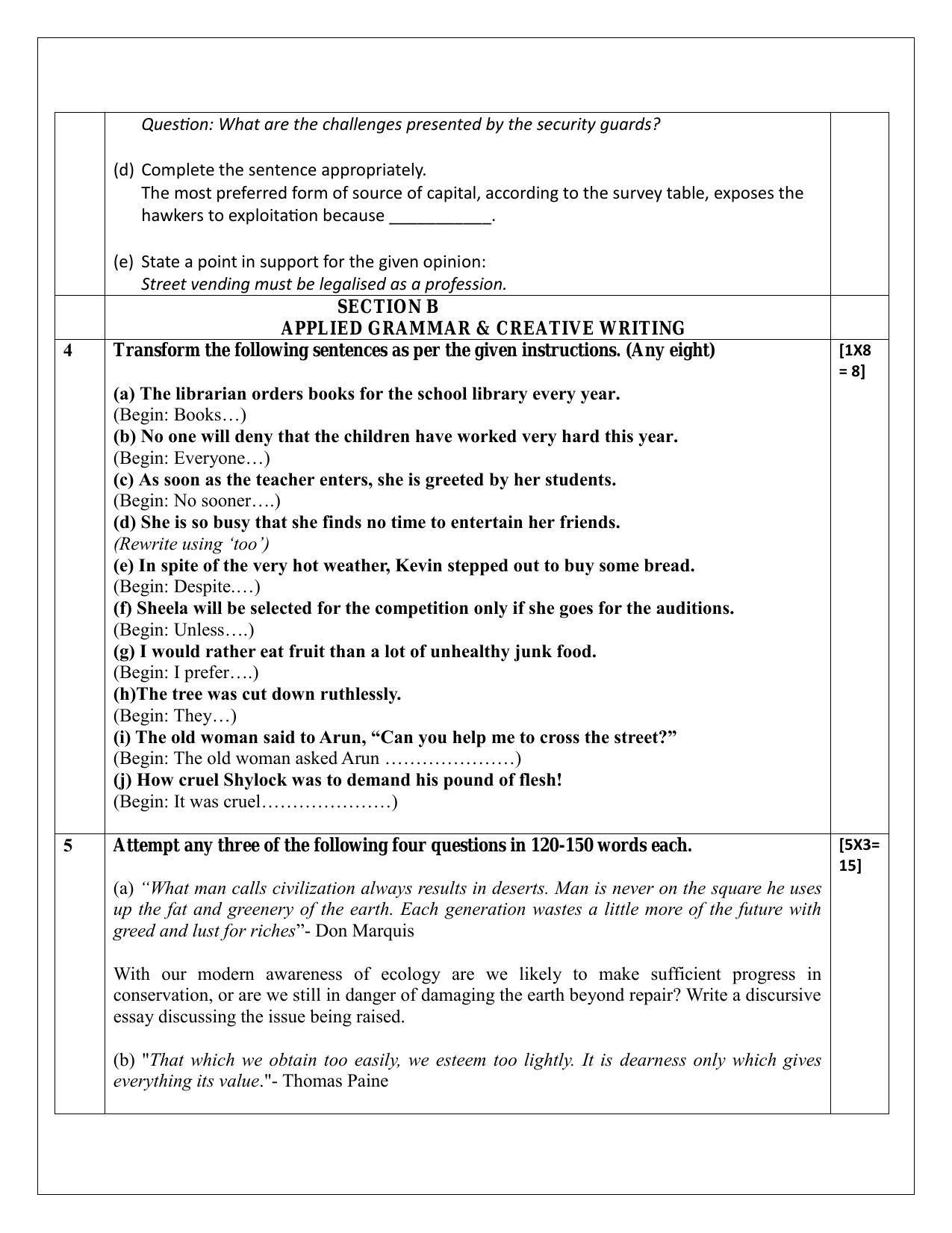 CBSE Class 12 English Elective Sample Paper 2024 - Page 7