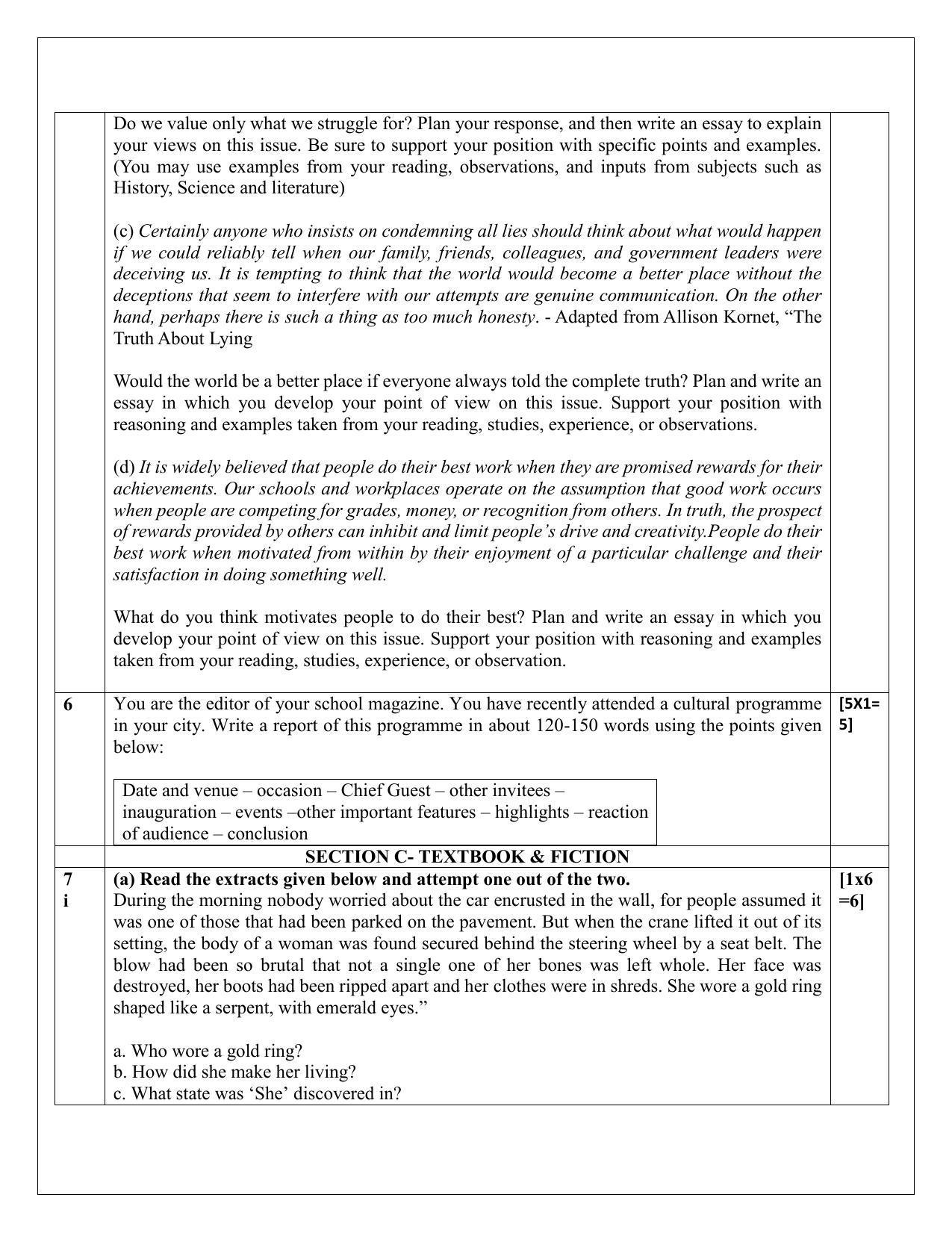 CBSE Class 12 English Elective Sample Paper 2024 - Page 8
