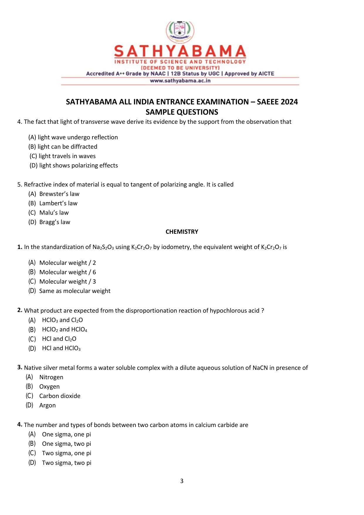 SAEEE 2024 Sample Papers - Page 3