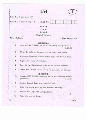 AP Inter 1st Year LOGIC-I (EM) March-2020-General Question Paper