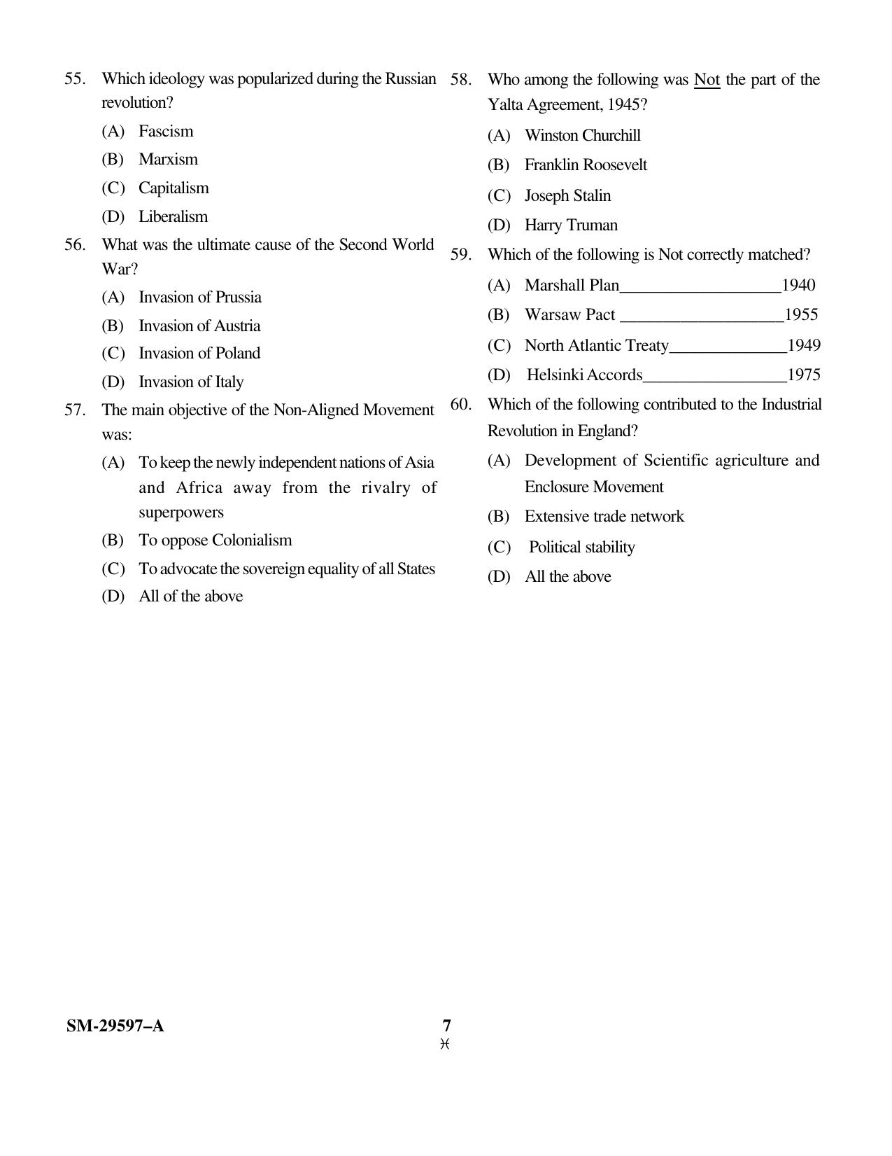 KUET 2023 M.A. History Question Paper - Page 7