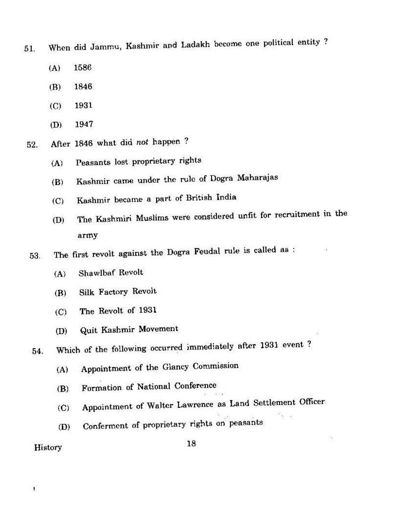 KUET 2023 M.A. History Question Paper - Page 121