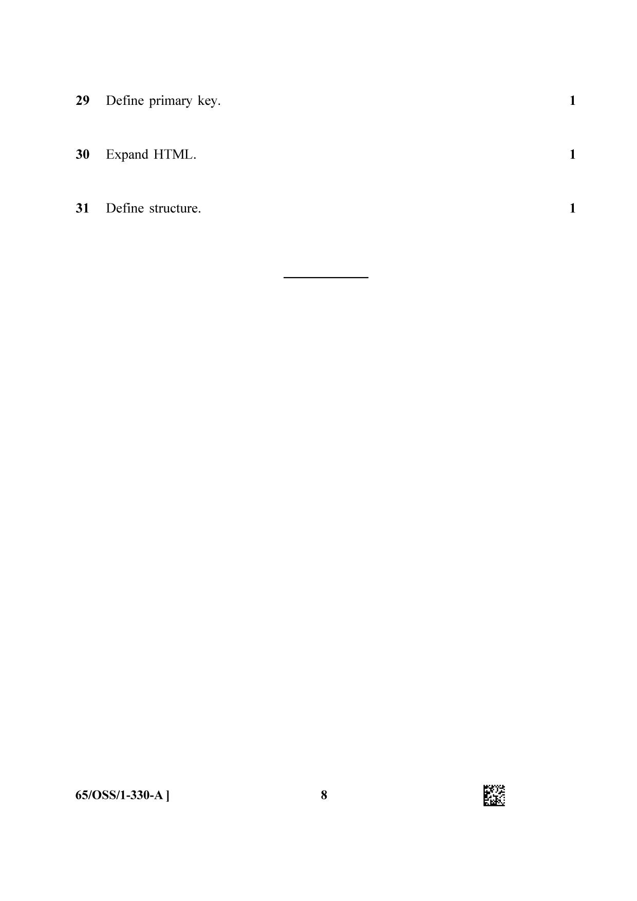 NIOS 2023 Class 12 Computer Science (OSS) Question Paper - Page 8