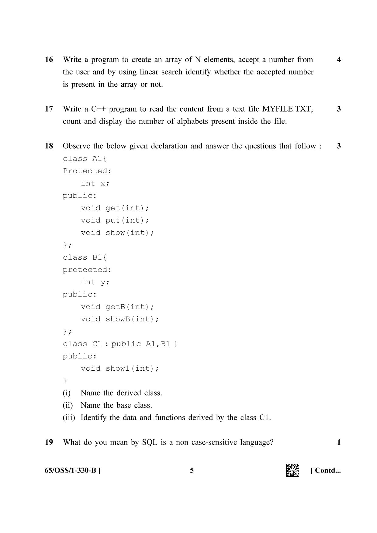 NIOS 2023 Class 12 Computer Science (OSS) Question Paper - Page 13