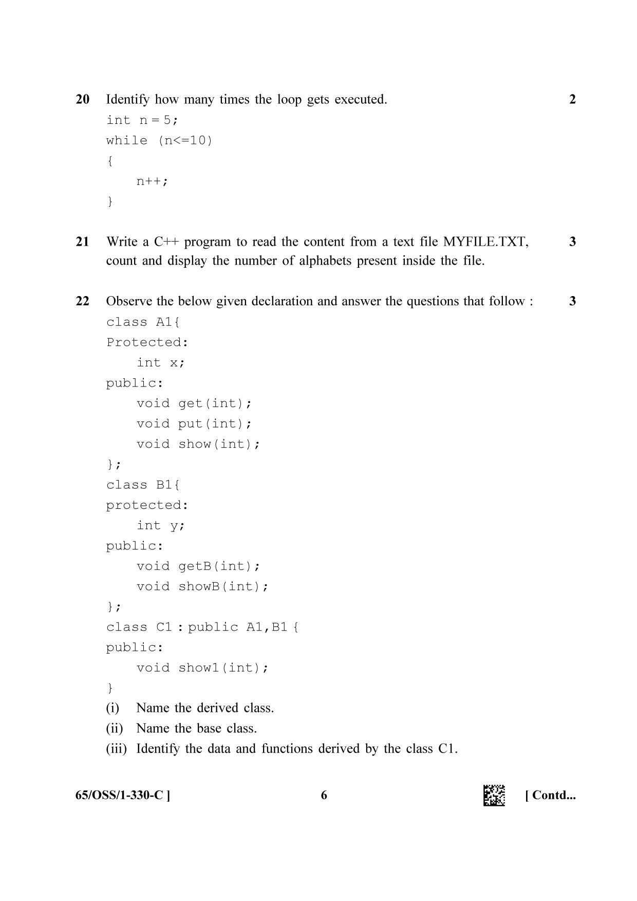 NIOS 2023 Class 12 Computer Science (OSS) Question Paper - Page 22