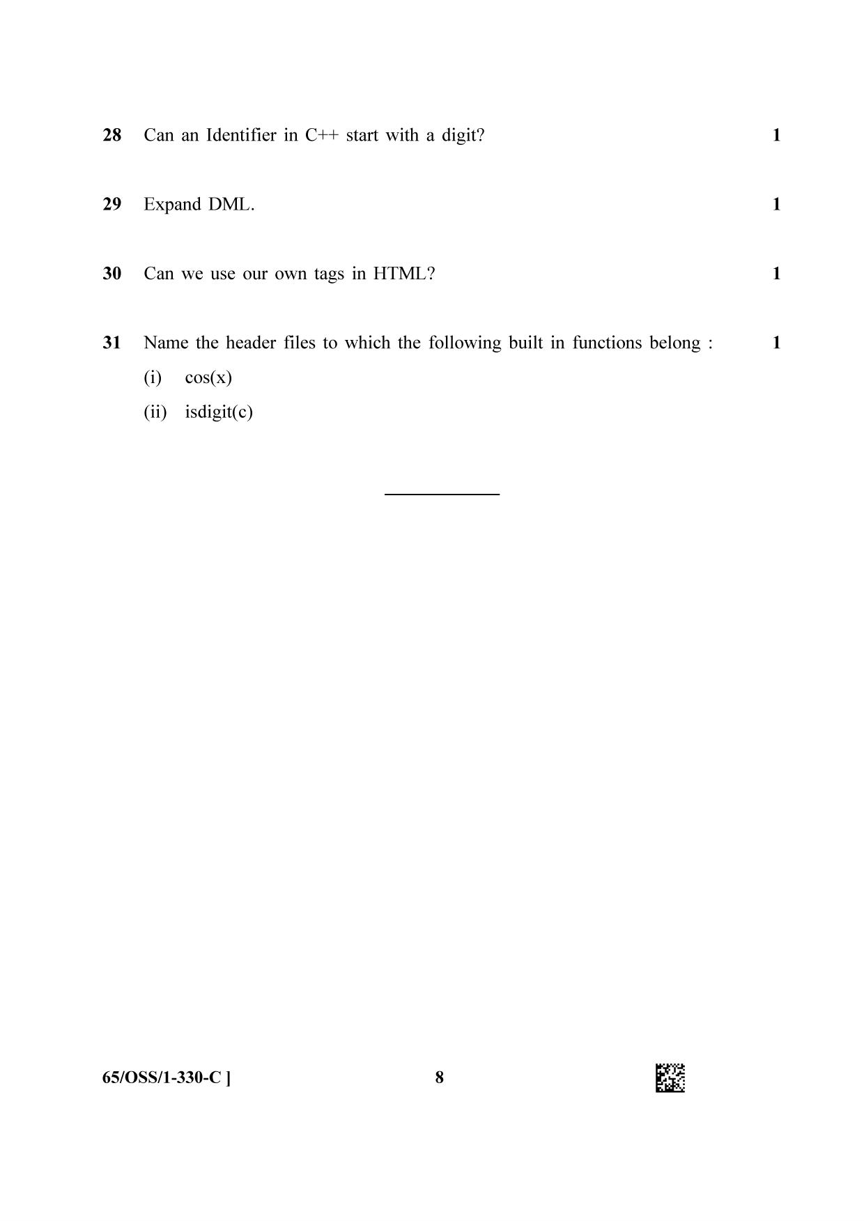 NIOS 2023 Class 12 Computer Science (OSS) Question Paper - Page 24