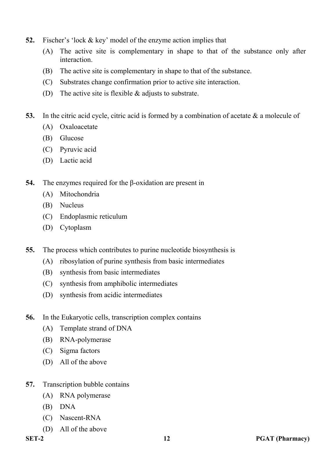 OJEE PGAT 2013 Pharmacy Set 2 Question Paper - Page 11