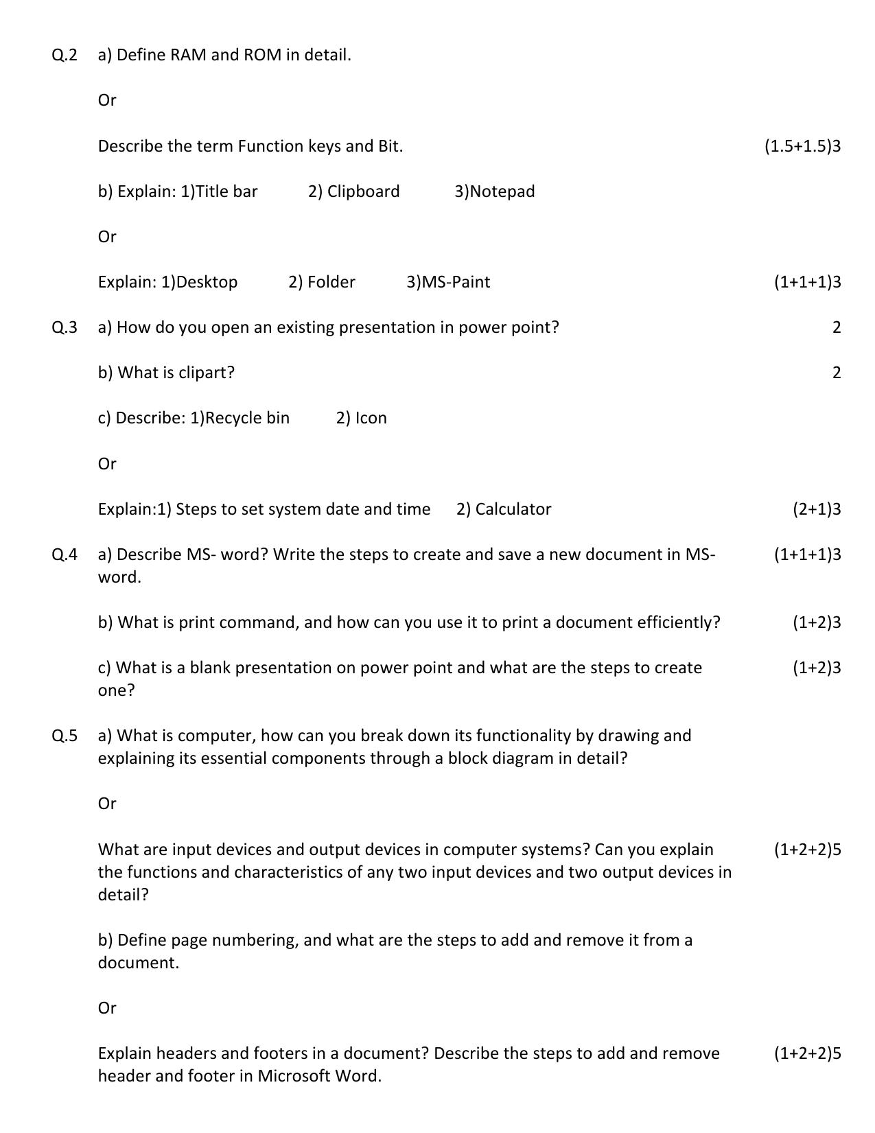 HPBOSE Class 9th Computer Science Sample Question Papers 2025 - Page 2