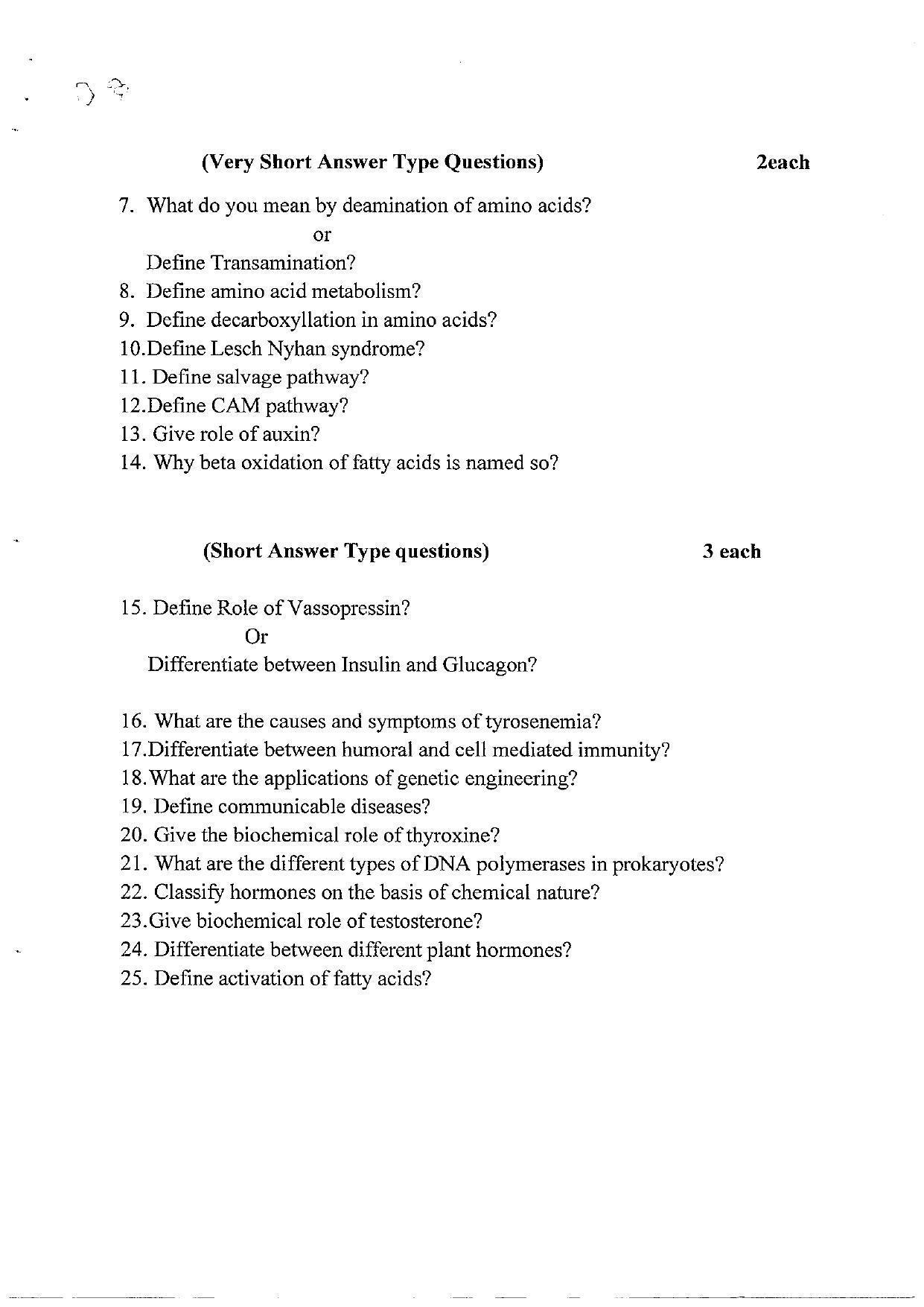 JKBOSE Class 12 Biochemistry Model Question Paper 2023 - Page 2