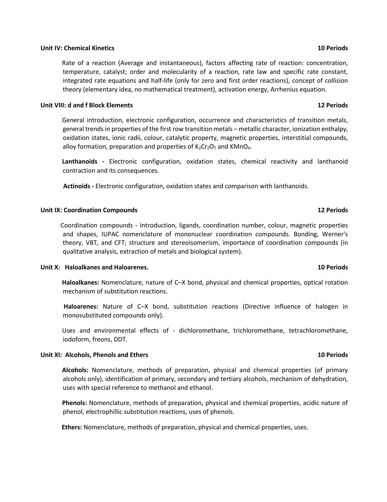 CBSE Class 11 & 12 Syllabus 2022-23 - Chemistry - Page 8