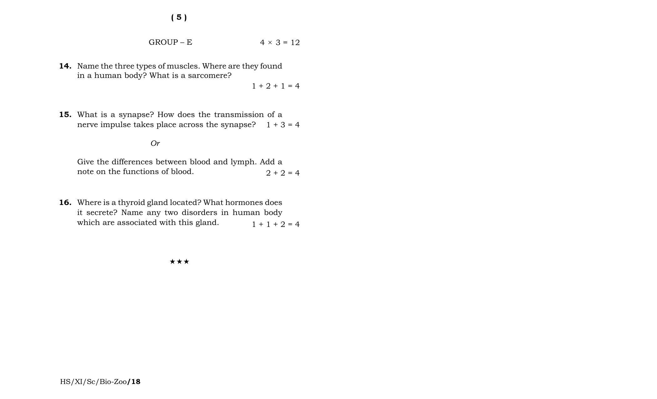 Meghalaya Board (MBOSE) Class 11 Bio-Zoology 2018 Question Paper - Page 3