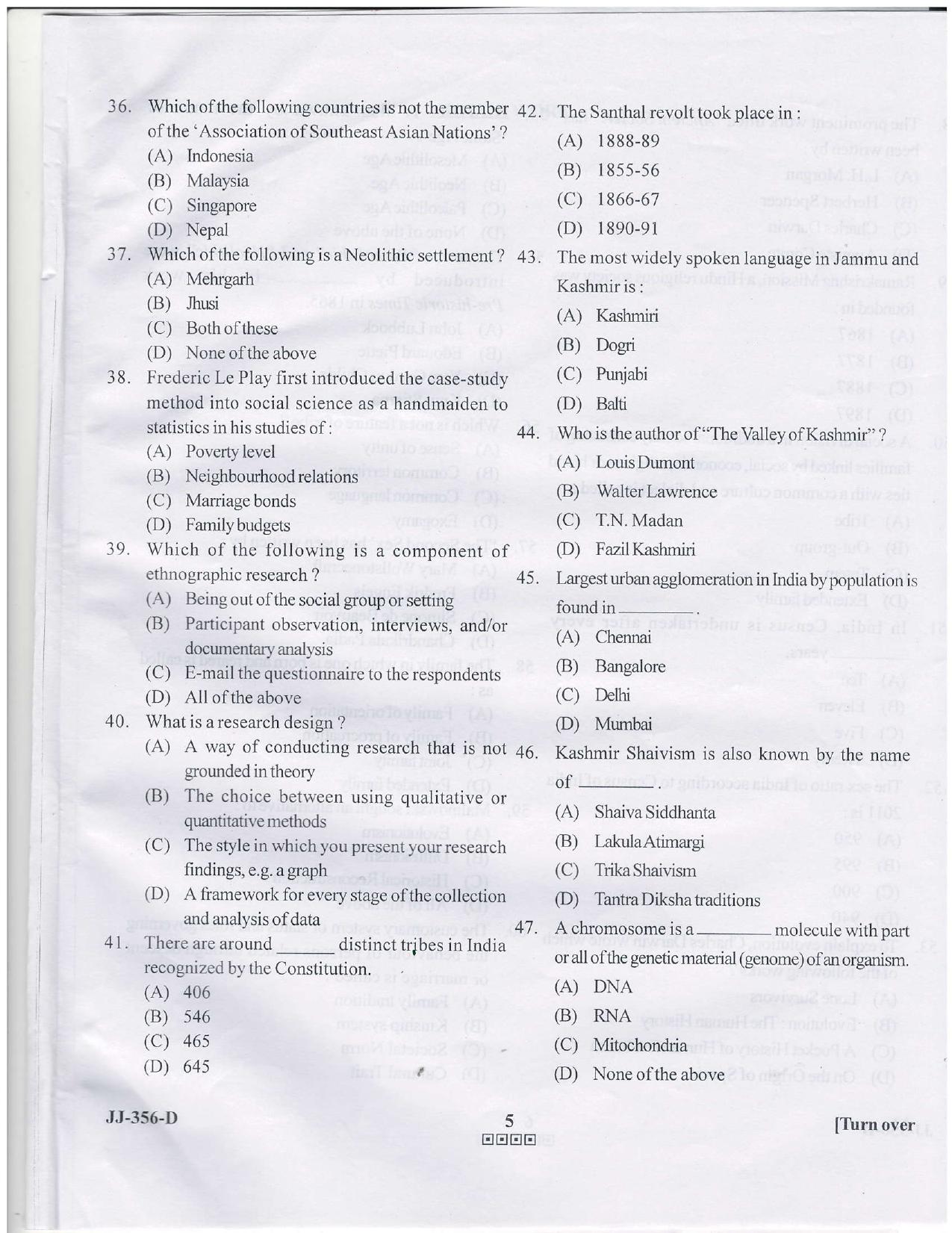 KUET 2023 M.Sc. Bioresources Question Paper - Page 20
