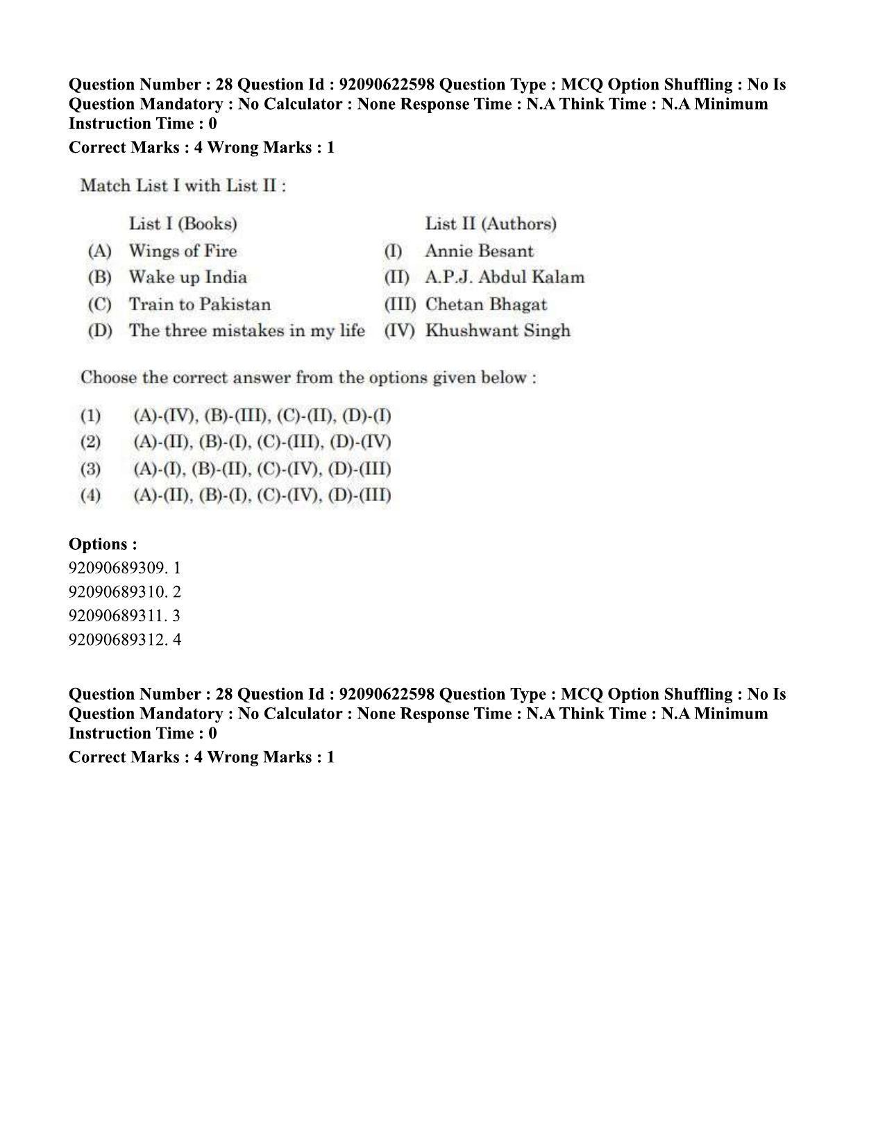 CUET PG 2023: COQP11 – General Eng - Shift 2 (24-06-2023) Question Paper - Page 34