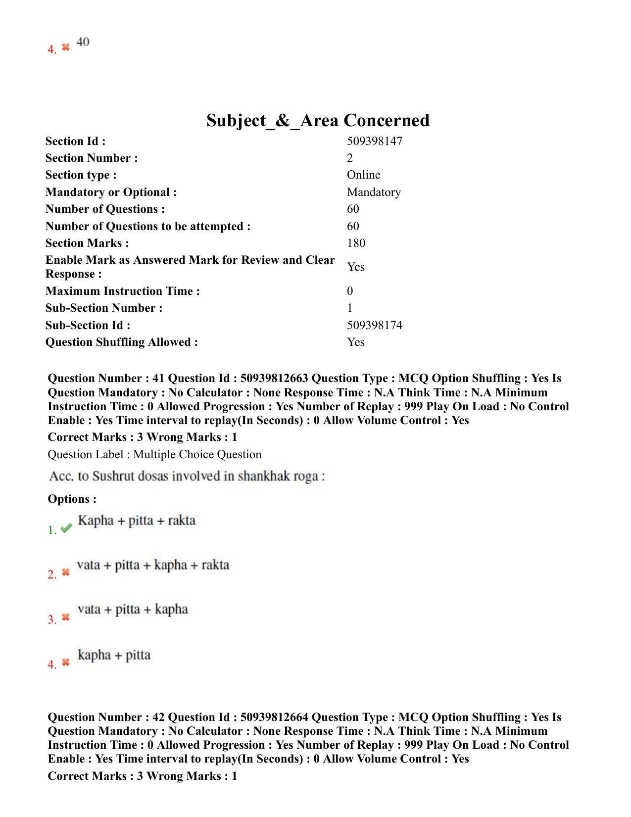 BHU RET Shalakya Tantra 2020 Question Paper - Page 28