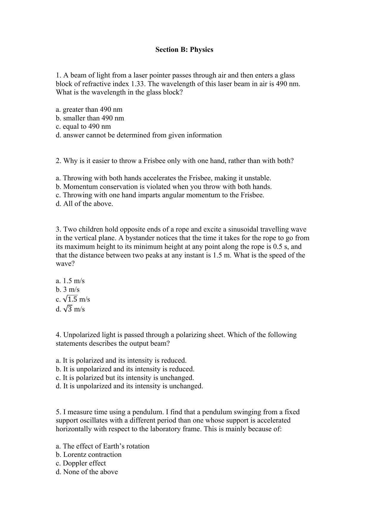 TIFR GS 2017 Biology Question Paper - Page 4