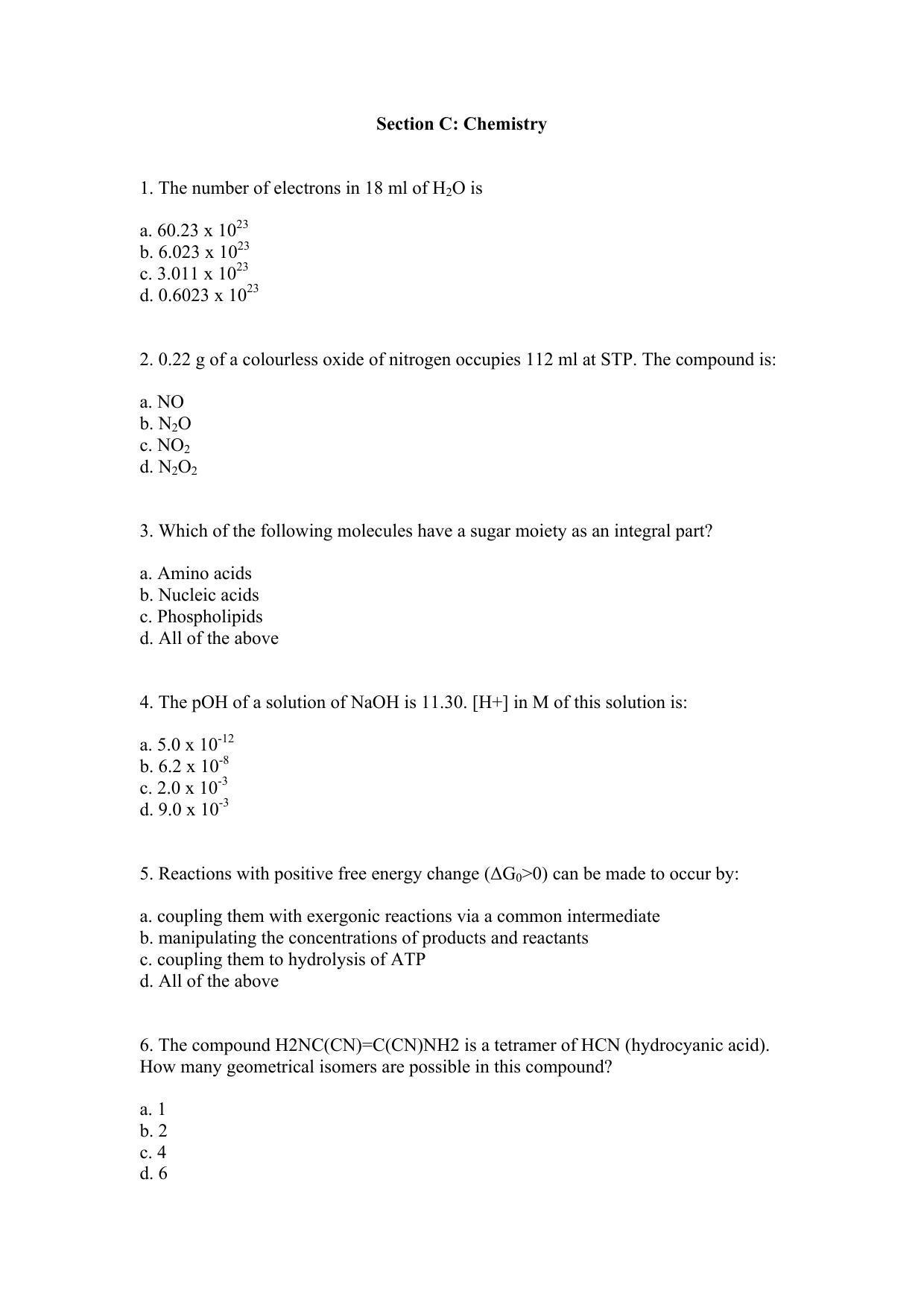 TIFR GS 2017 Biology Question Paper - Page 8