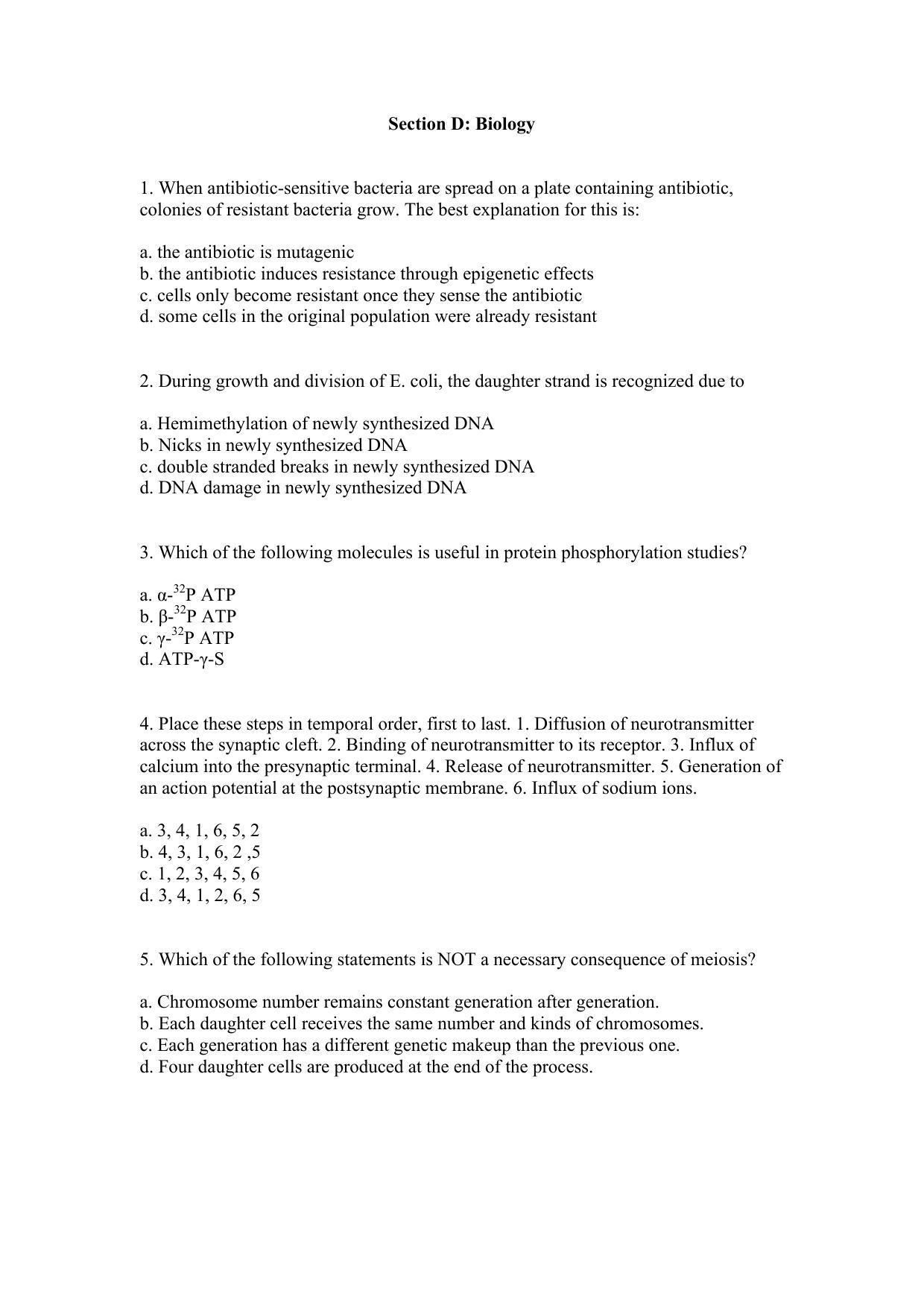 TIFR GS 2017 Biology Question Paper - Page 11