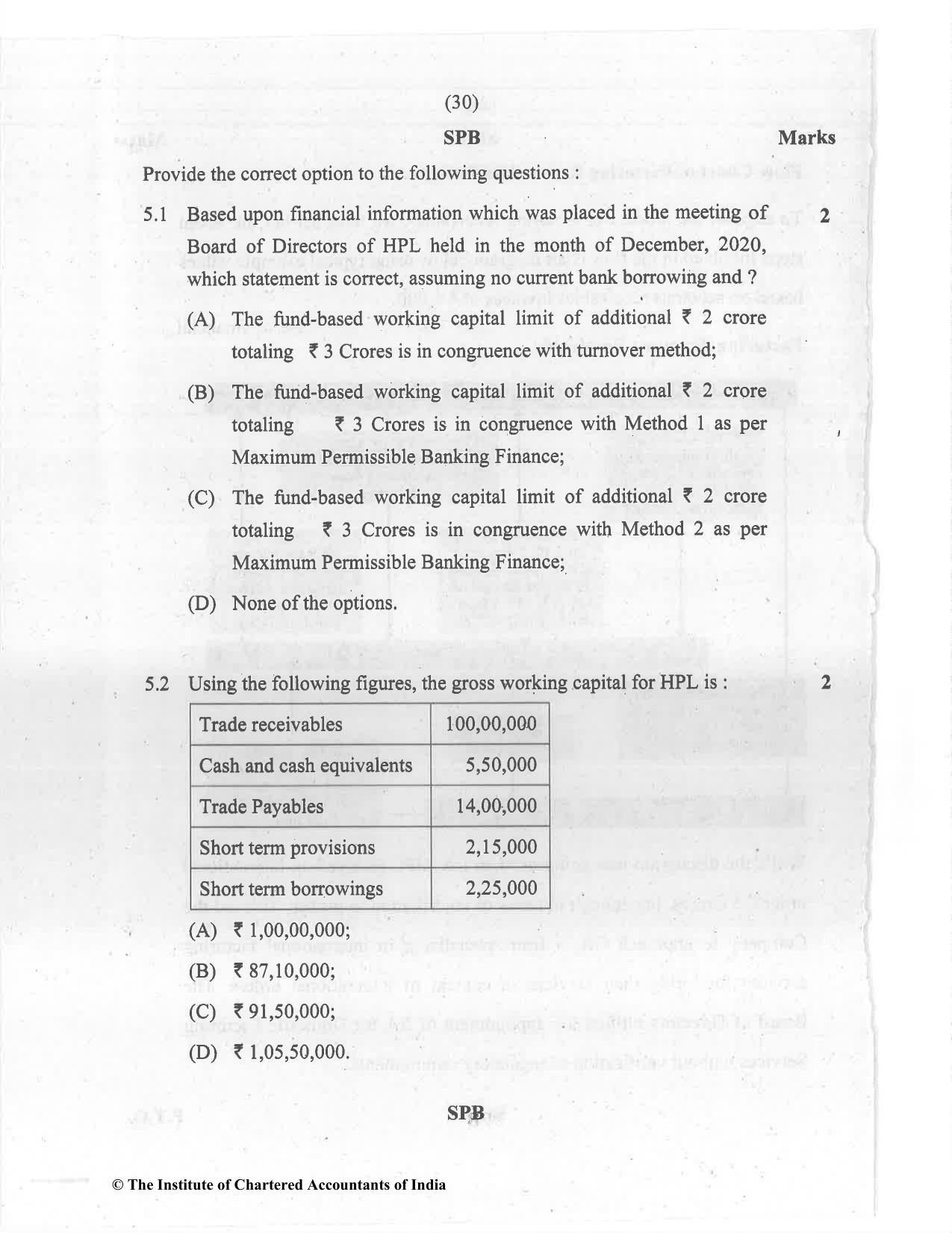 CA Final Jul 2021 Question Paper - Paper 6B – Financial Services and Capital Markets - Page 30