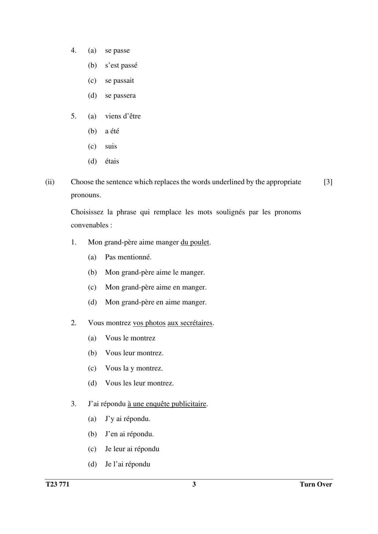 ICSE Class 10 FRENCH (GROUP II - ELECTIVE) 2023 Question Paper - Page 3