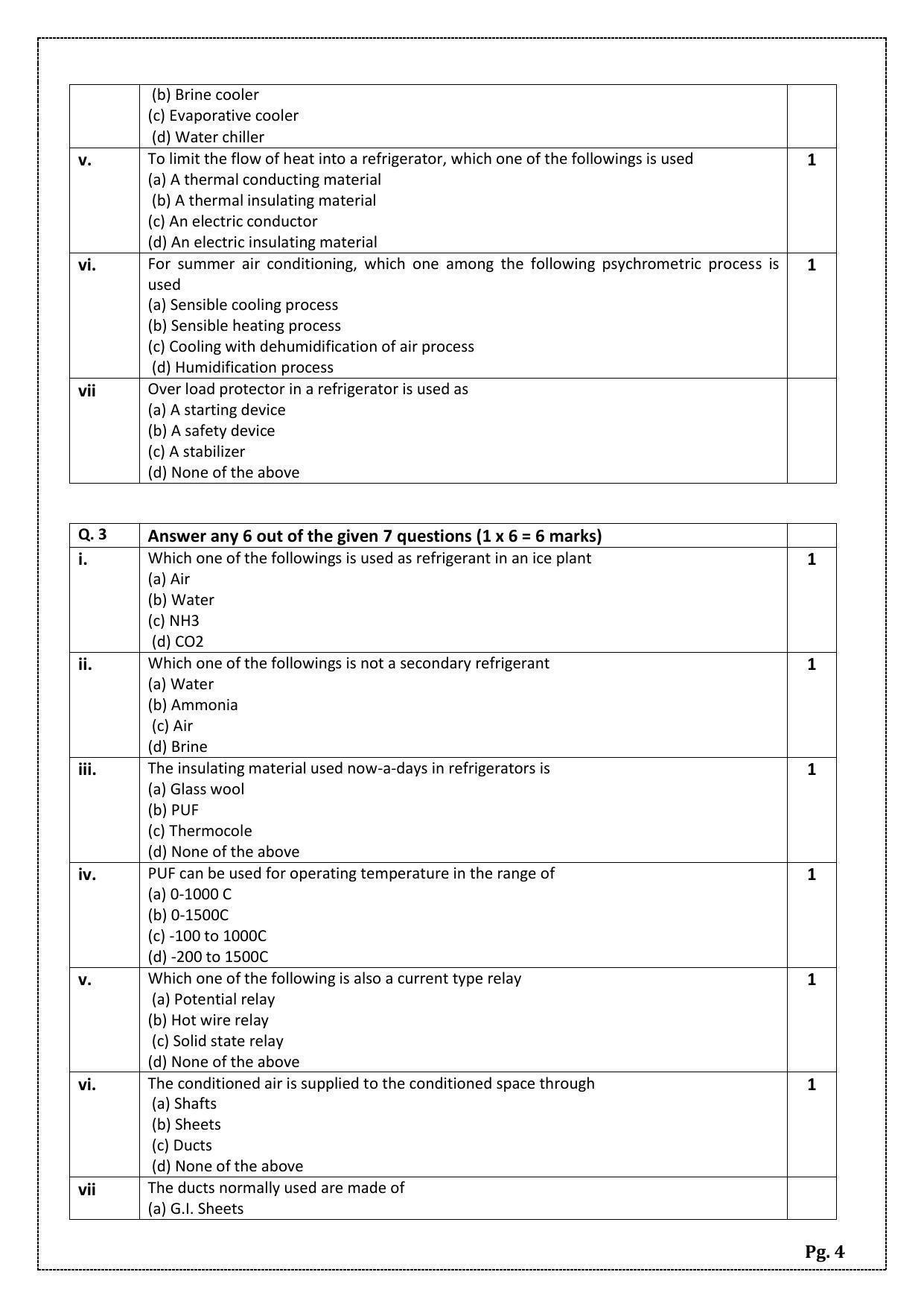 CBSE Class 12 Air-Conditioning & Refrigeration (Skill Education) Sample Papers 2023 - Page 4