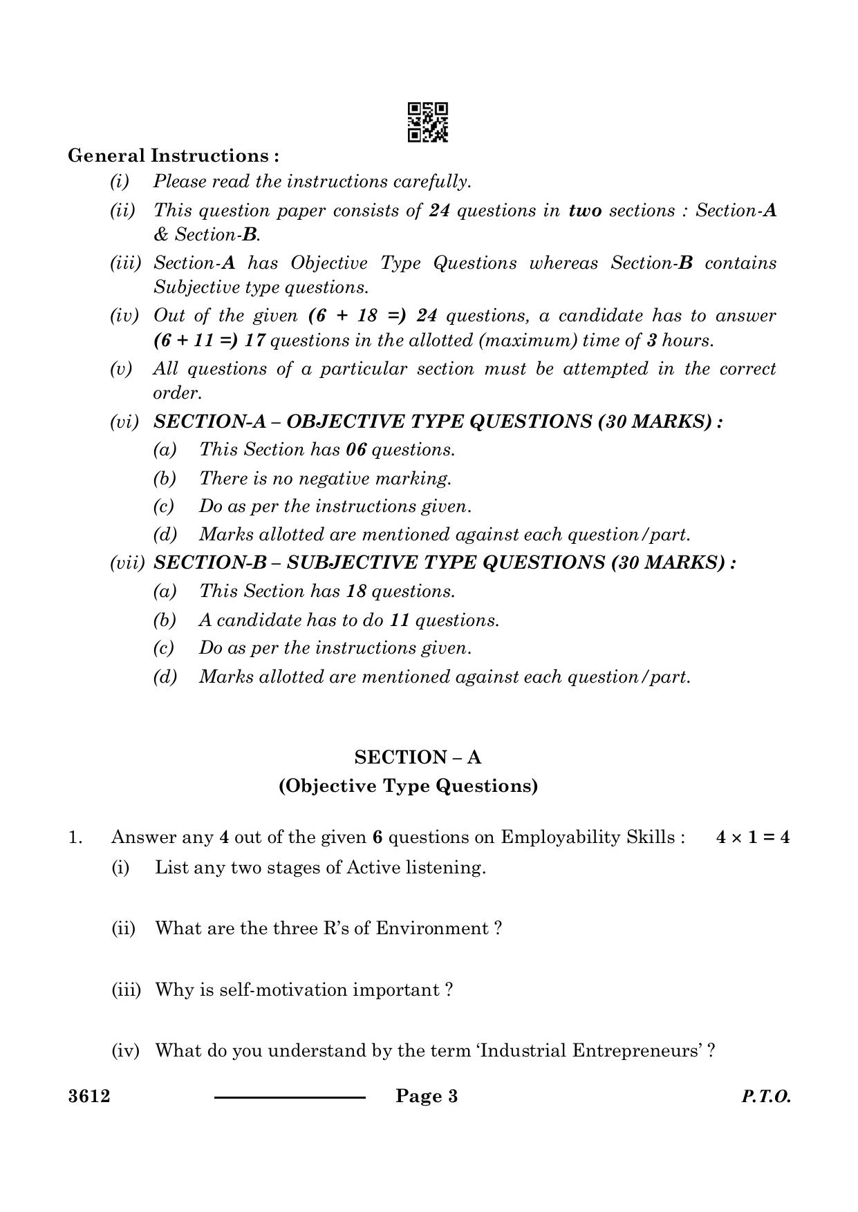 CBSE Class 12 Fashion Studies 2024 Question Paper - Page 3