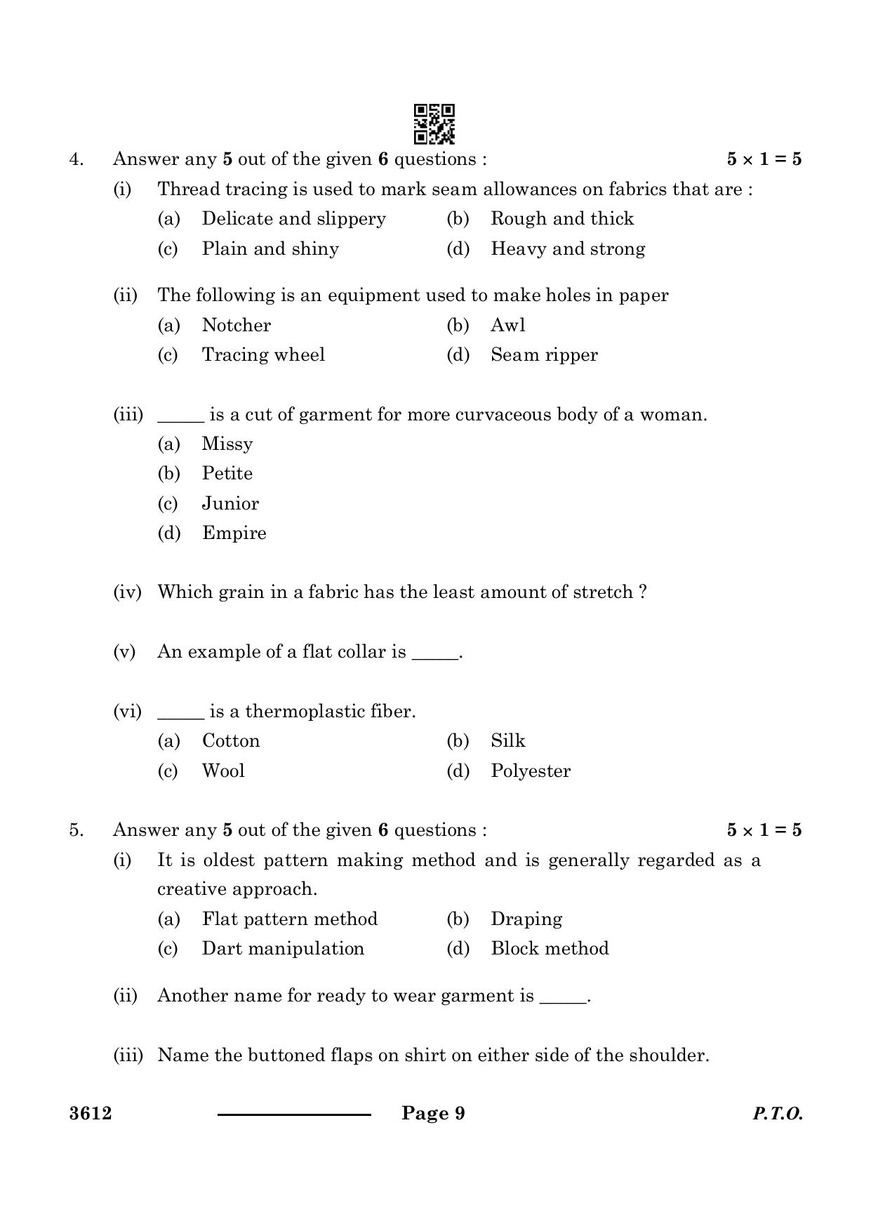 CBSE Class 12 Fashion Studies 2024 Question Paper - Page 9