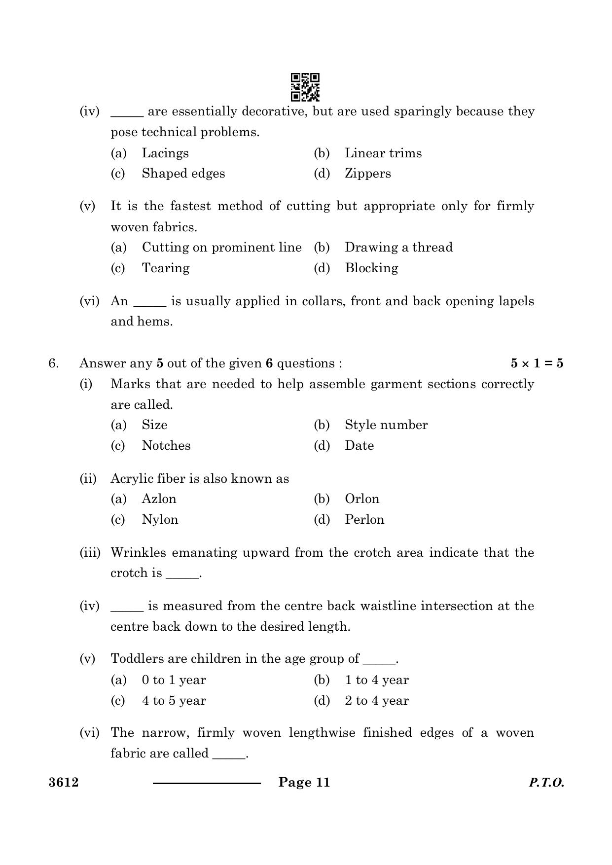 CBSE Class 12 Fashion Studies 2024 Question Paper - Page 11
