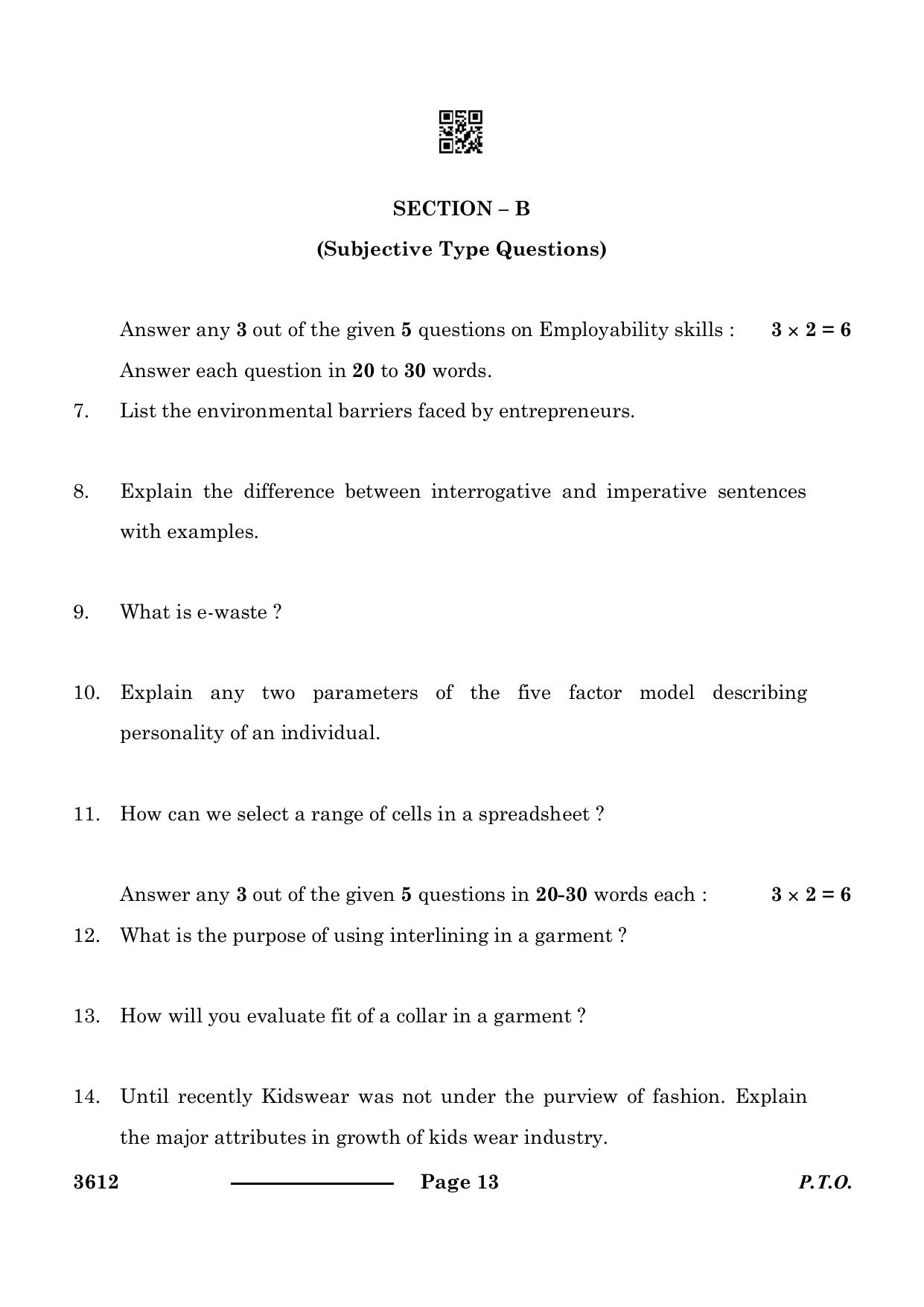 CBSE Class 12 Fashion Studies 2024 Question Paper - Page 13