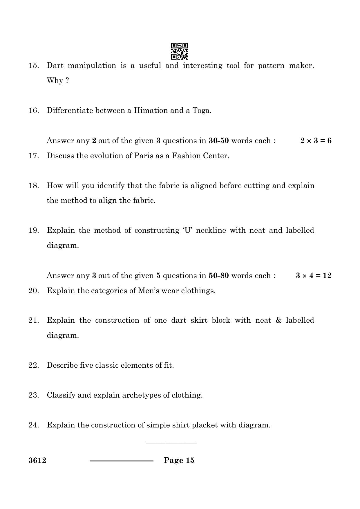 CBSE Class 12 Fashion Studies 2024 Question Paper - Page 15
