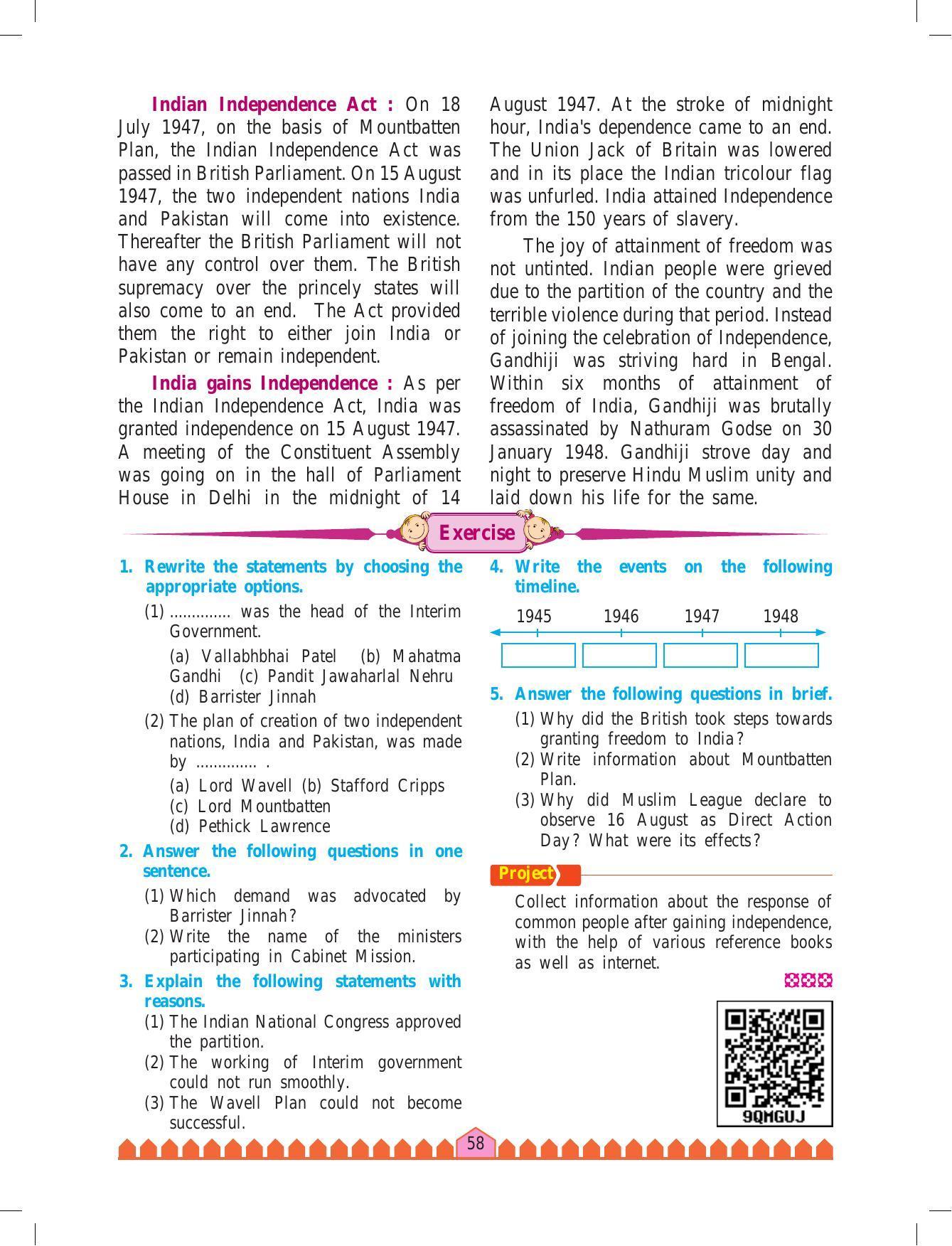 Maharashtra Board Class 8 History & Civics Textbook - Page 68
