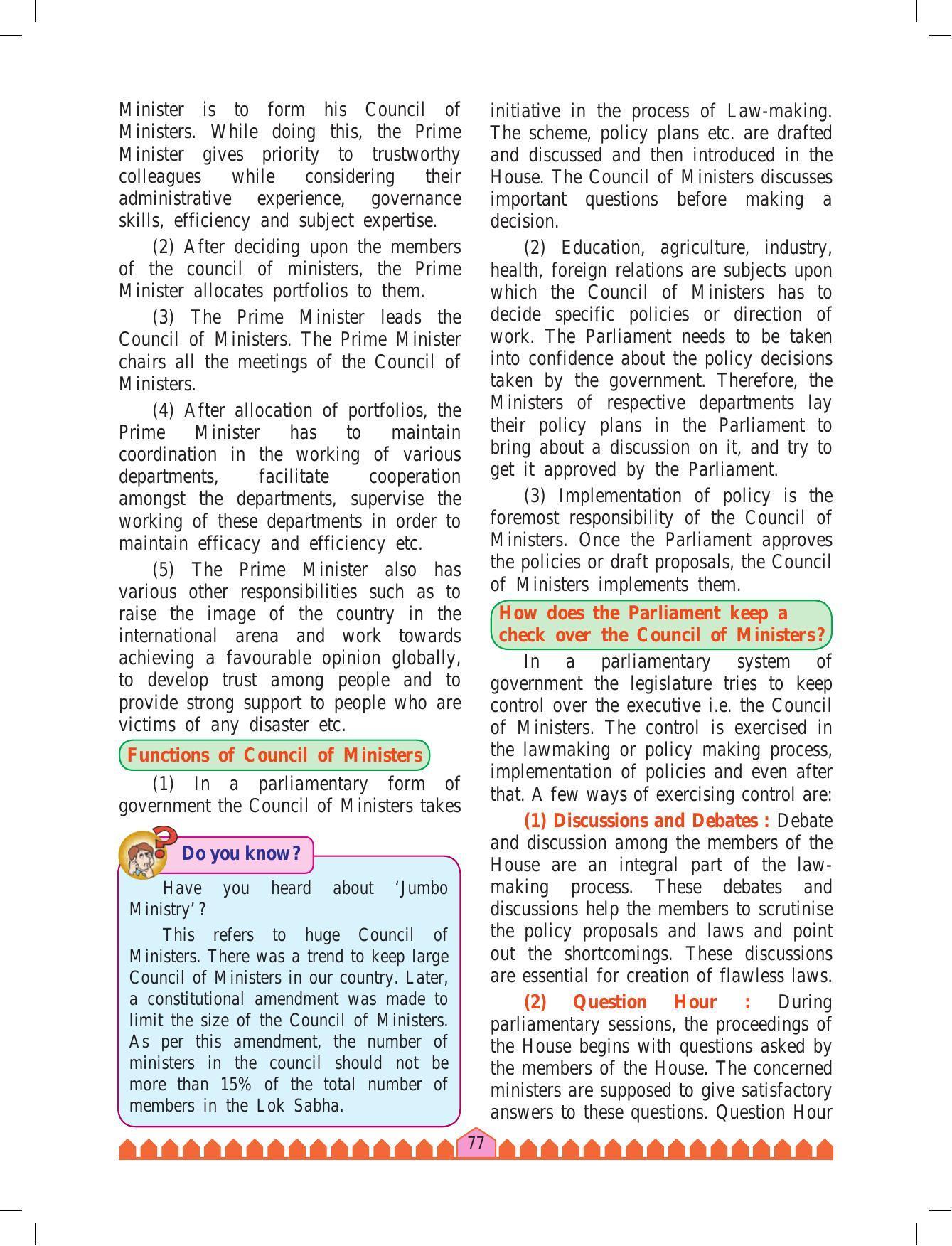 Maharashtra Board Class 8 History & Civics Textbook - Page 87