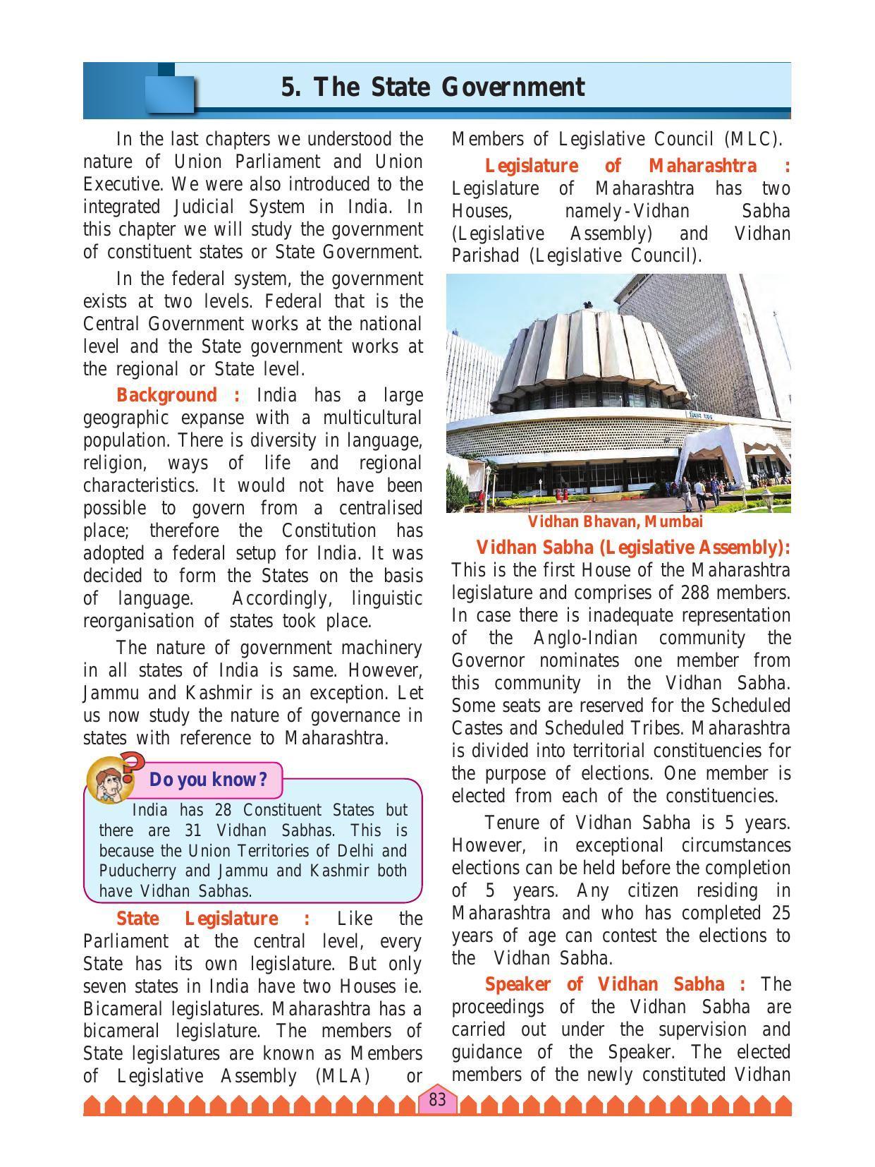 Maharashtra Board Class 8 History & Civics Textbook - Page 93