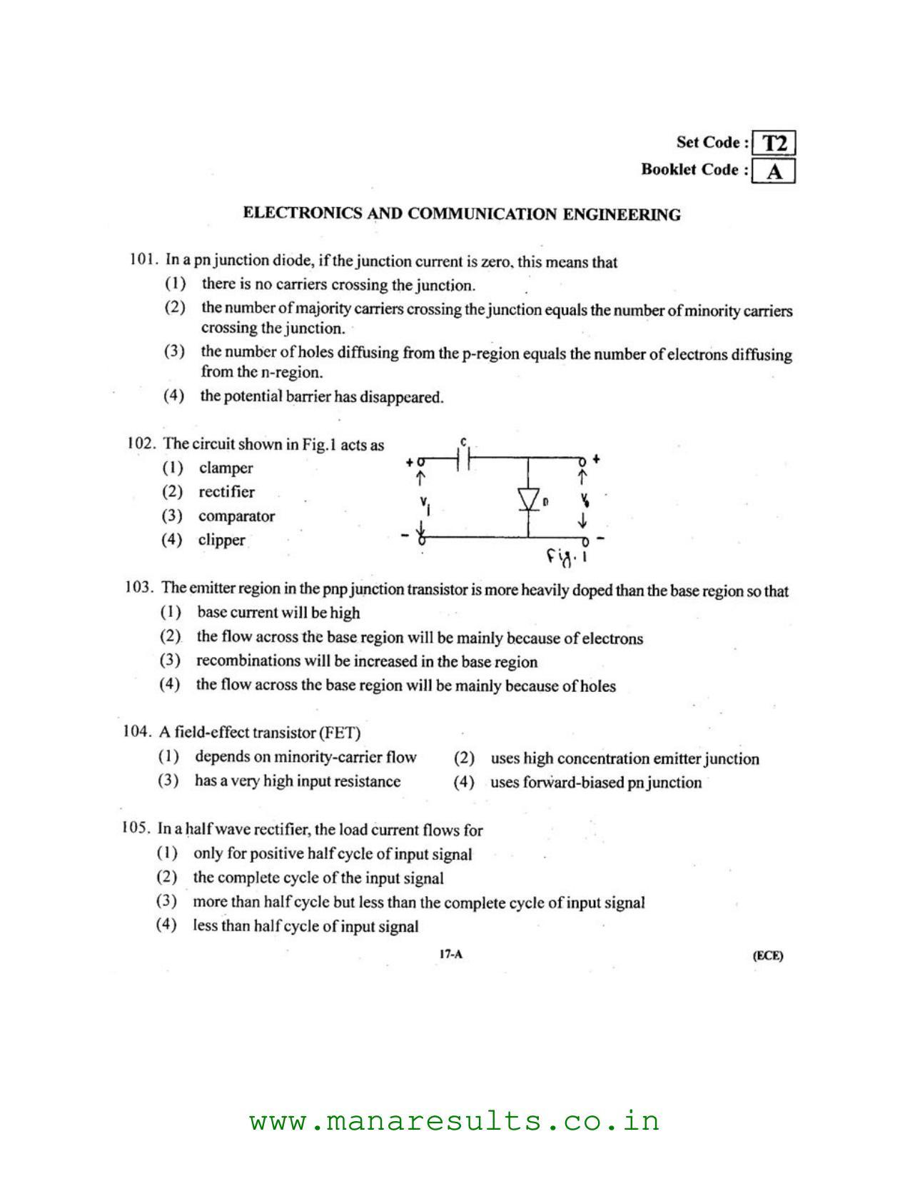 AP ECET 2016 Electronics and Communication Engineering Old Previous Question Papers - Page 16