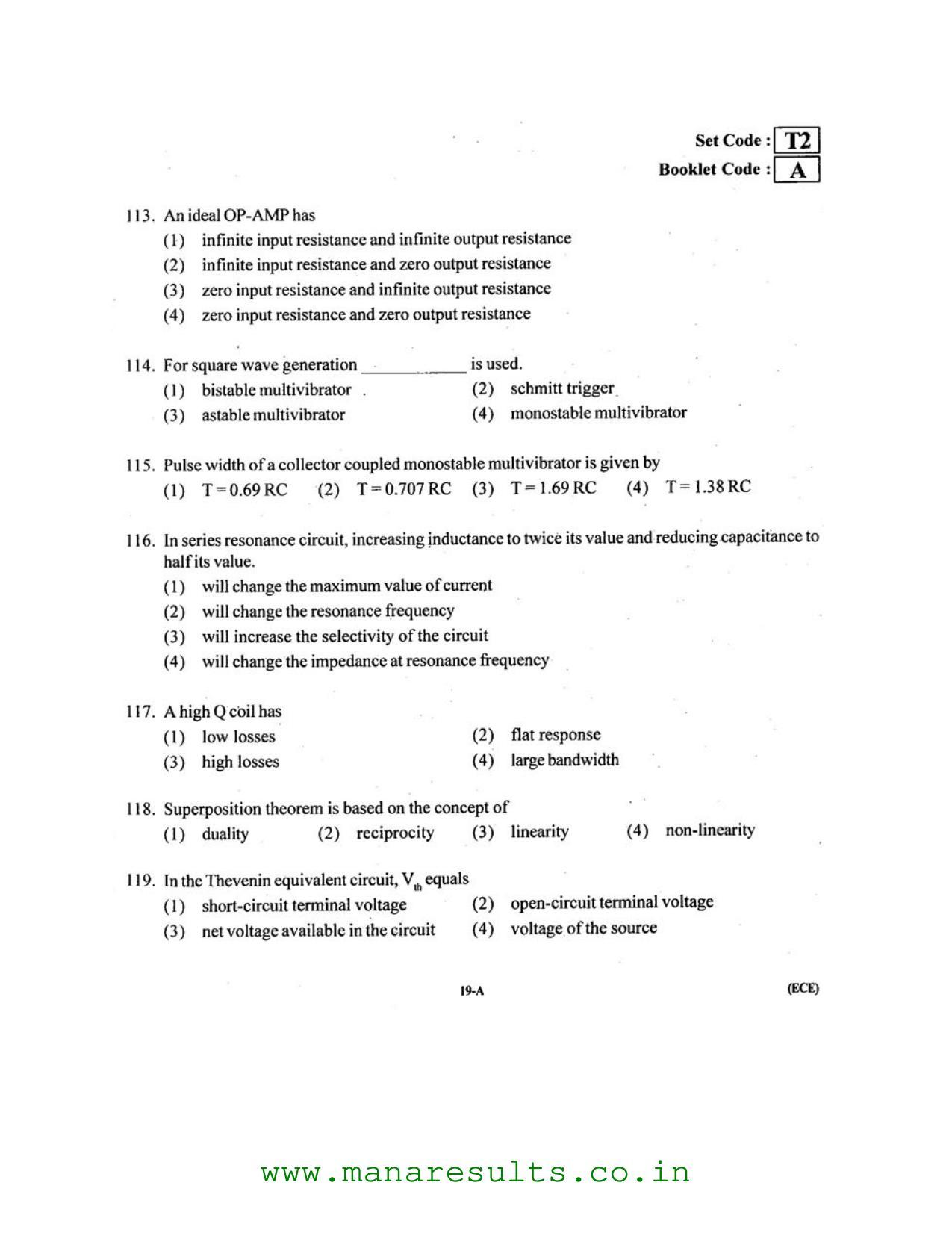 AP ECET 2016 Electronics and Communication Engineering Old Previous Question Papers - Page 18