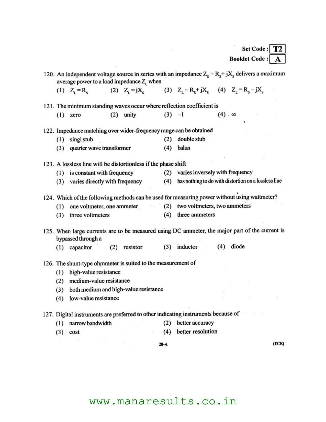 AP ECET 2016 Electronics and Communication Engineering Old Previous Question Papers - Page 19