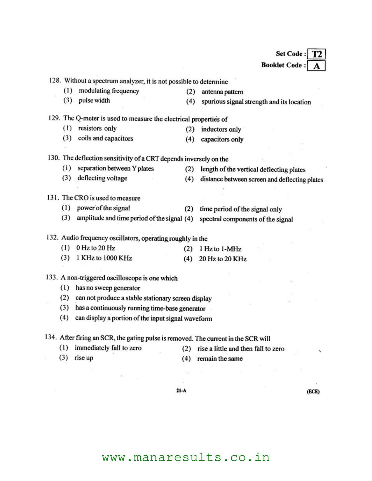 AP ECET 2016 Electronics and Communication Engineering Old Previous Question Papers - Page 20