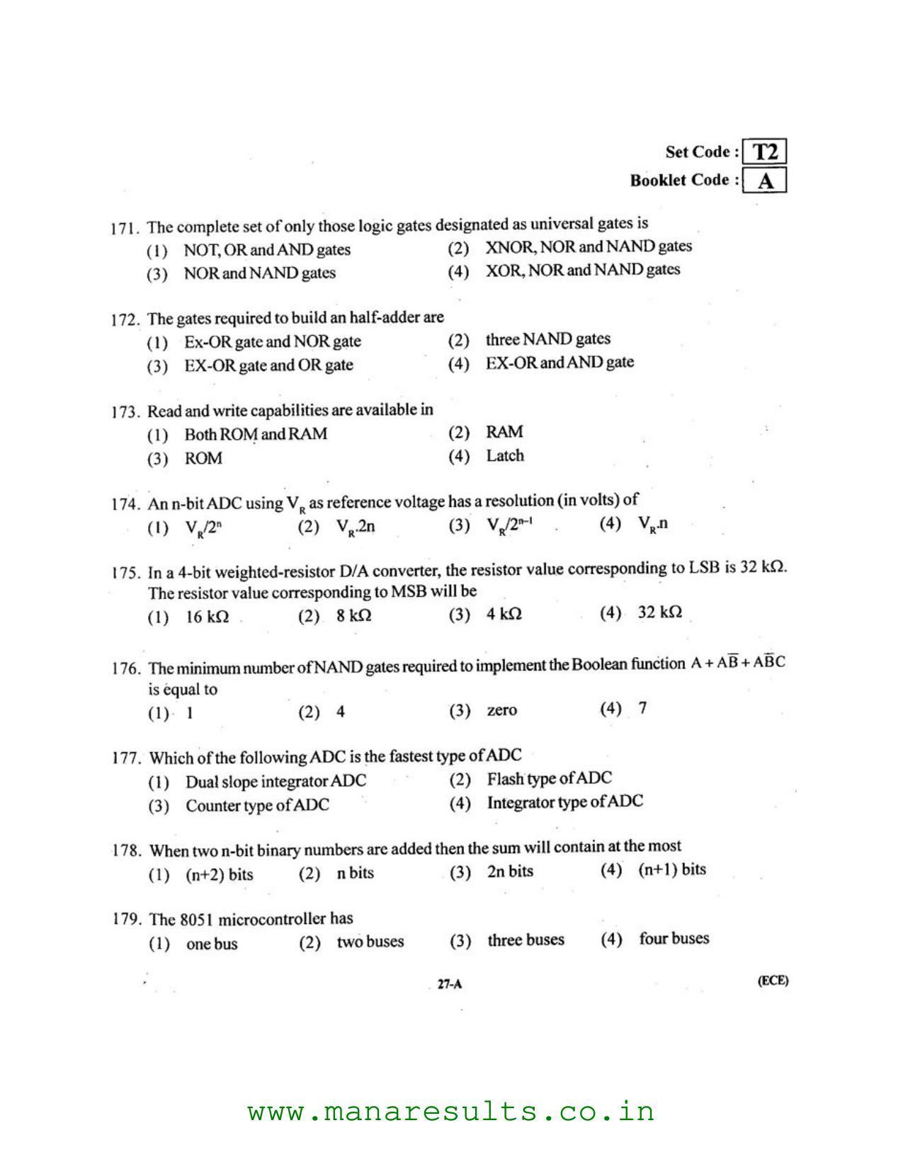 AP ECET 2016 Electronics and Communication Engineering Old Previous Question Papers - Page 26
