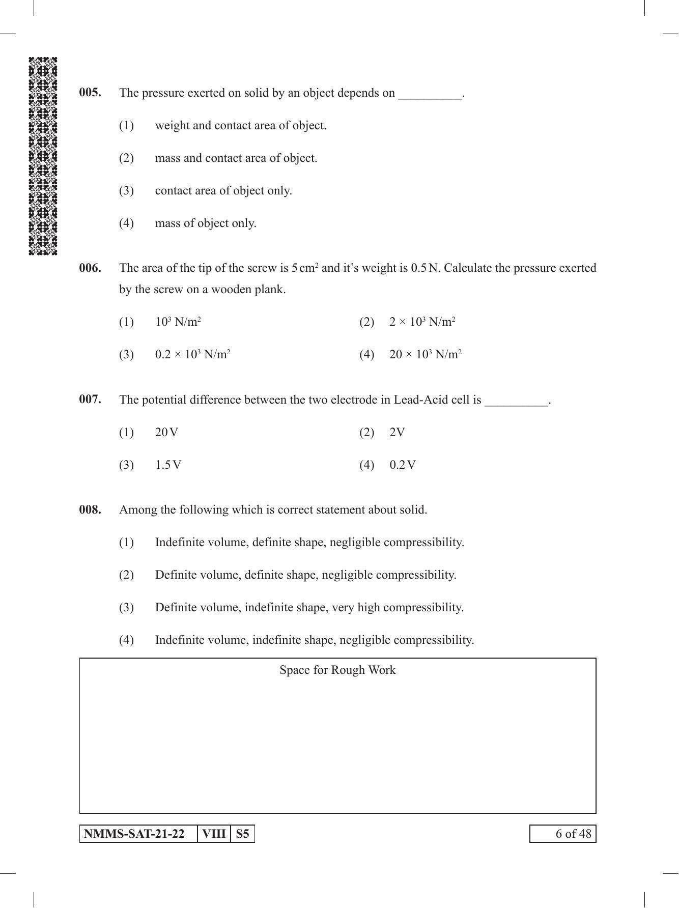 SAT ENGLISH 2021-22 Class 8 Maharashtra NMMS Question Papers - Page 6