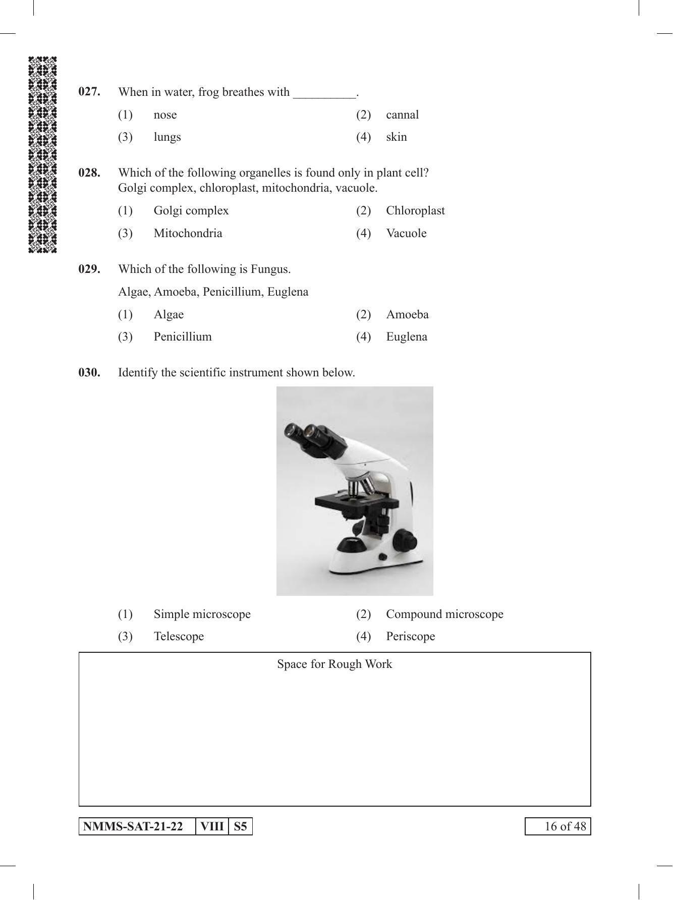 SAT ENGLISH 2021-22 Class 8 Maharashtra NMMS Question Papers - Page 16